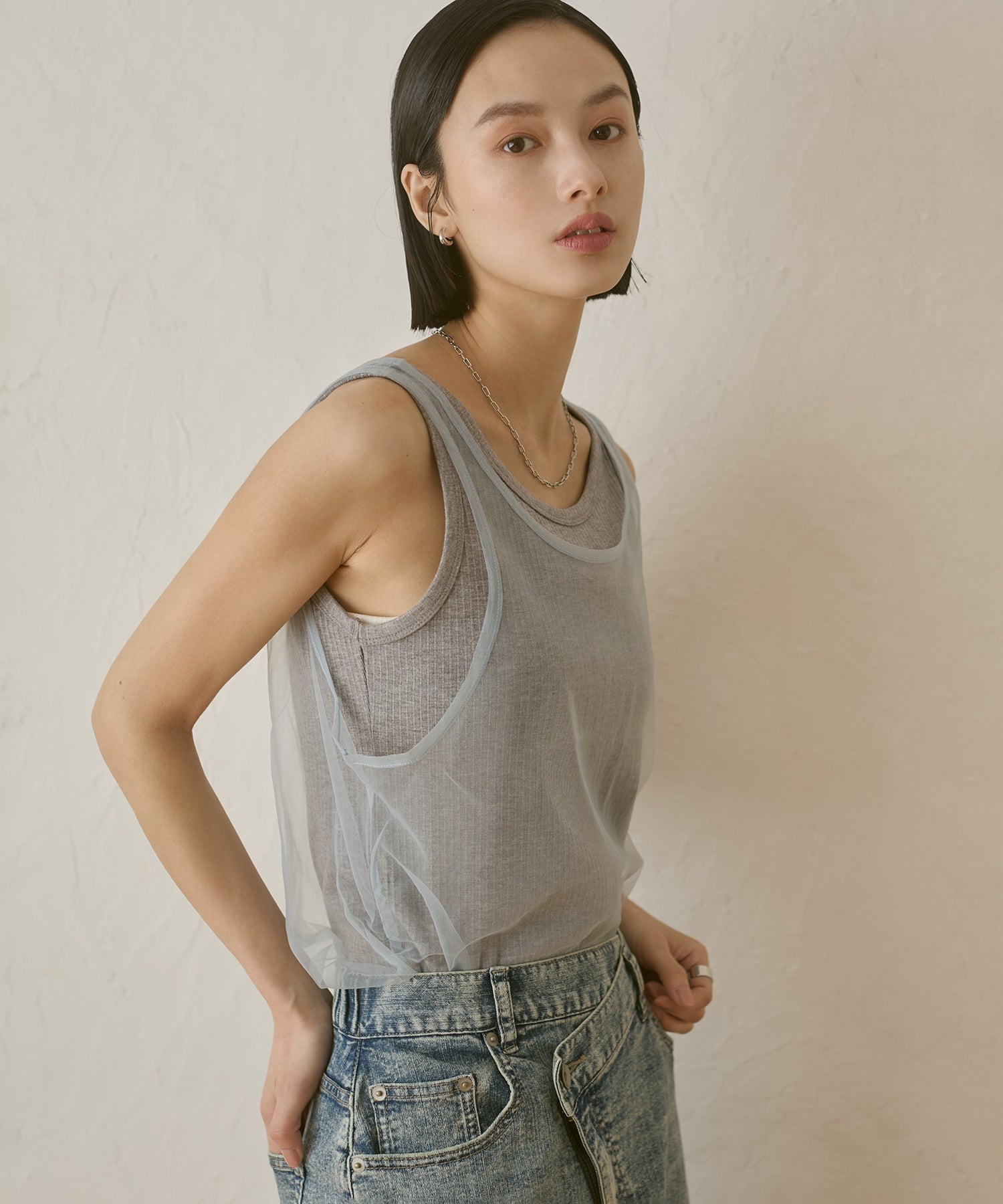 TULLE LAYERED TANK TOP