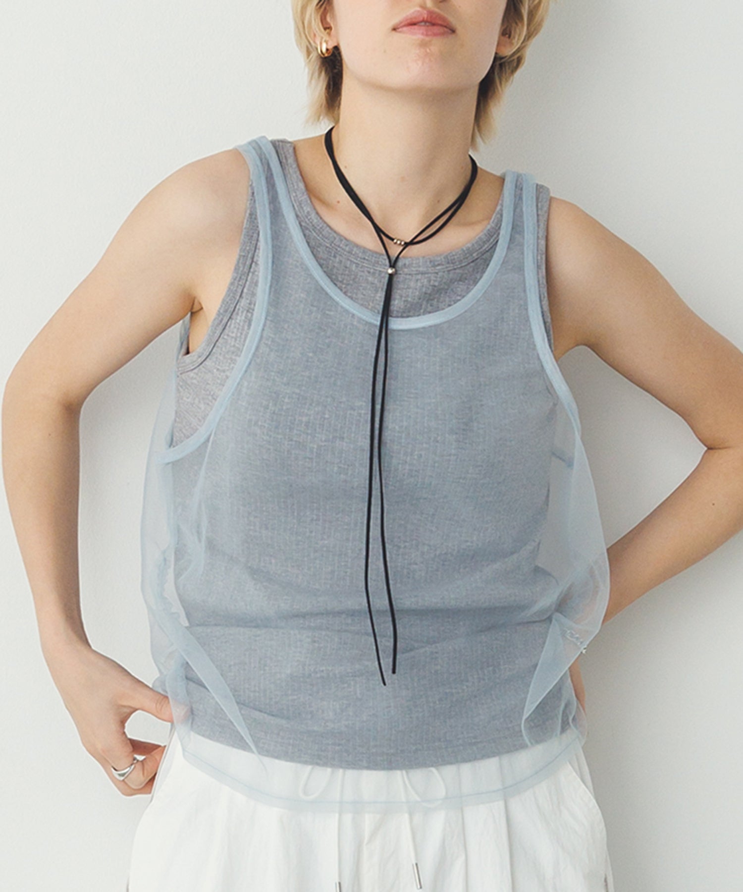 TULLE LAYERED TANK TOP