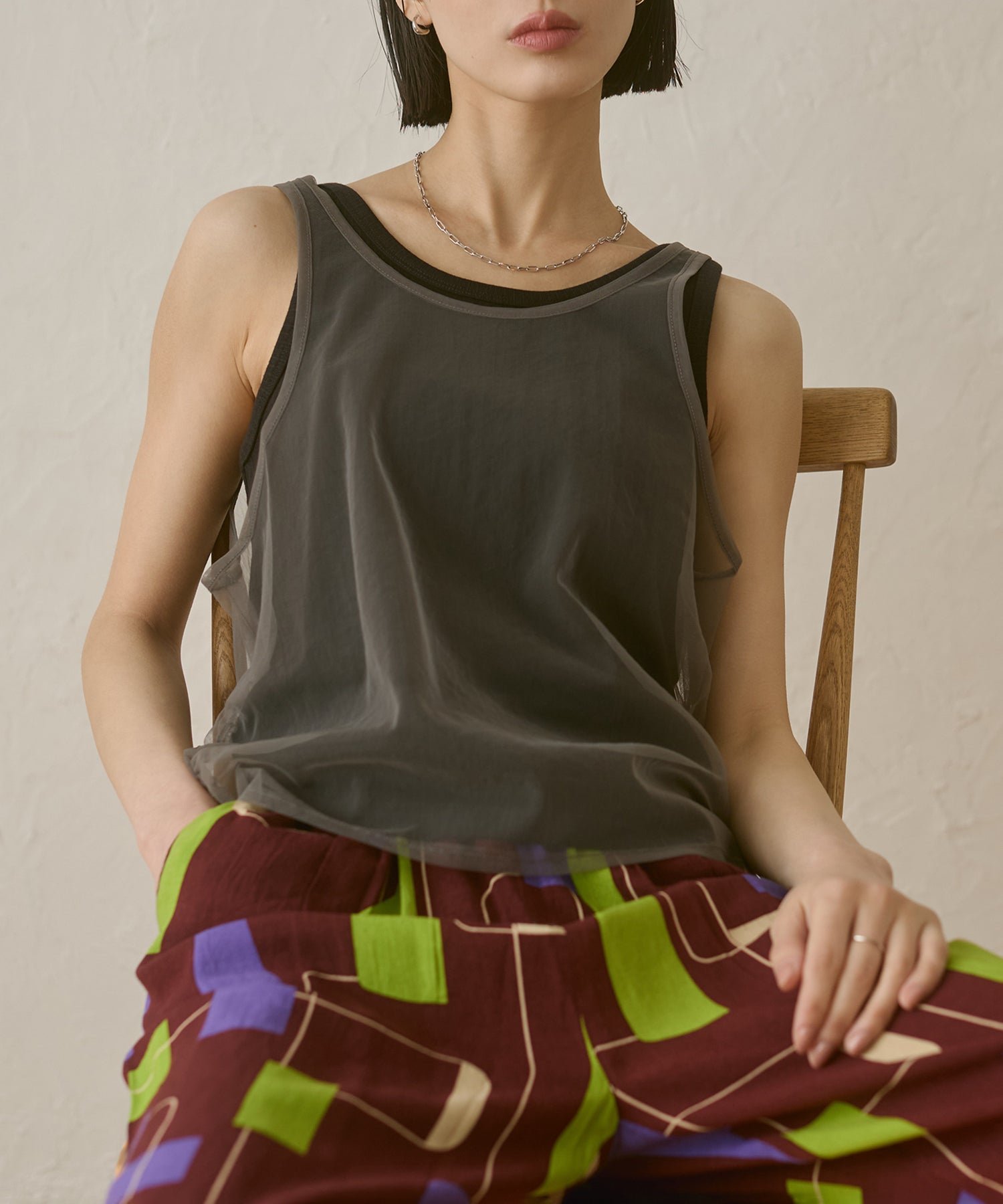 TULLE LAYERED TANK TOP