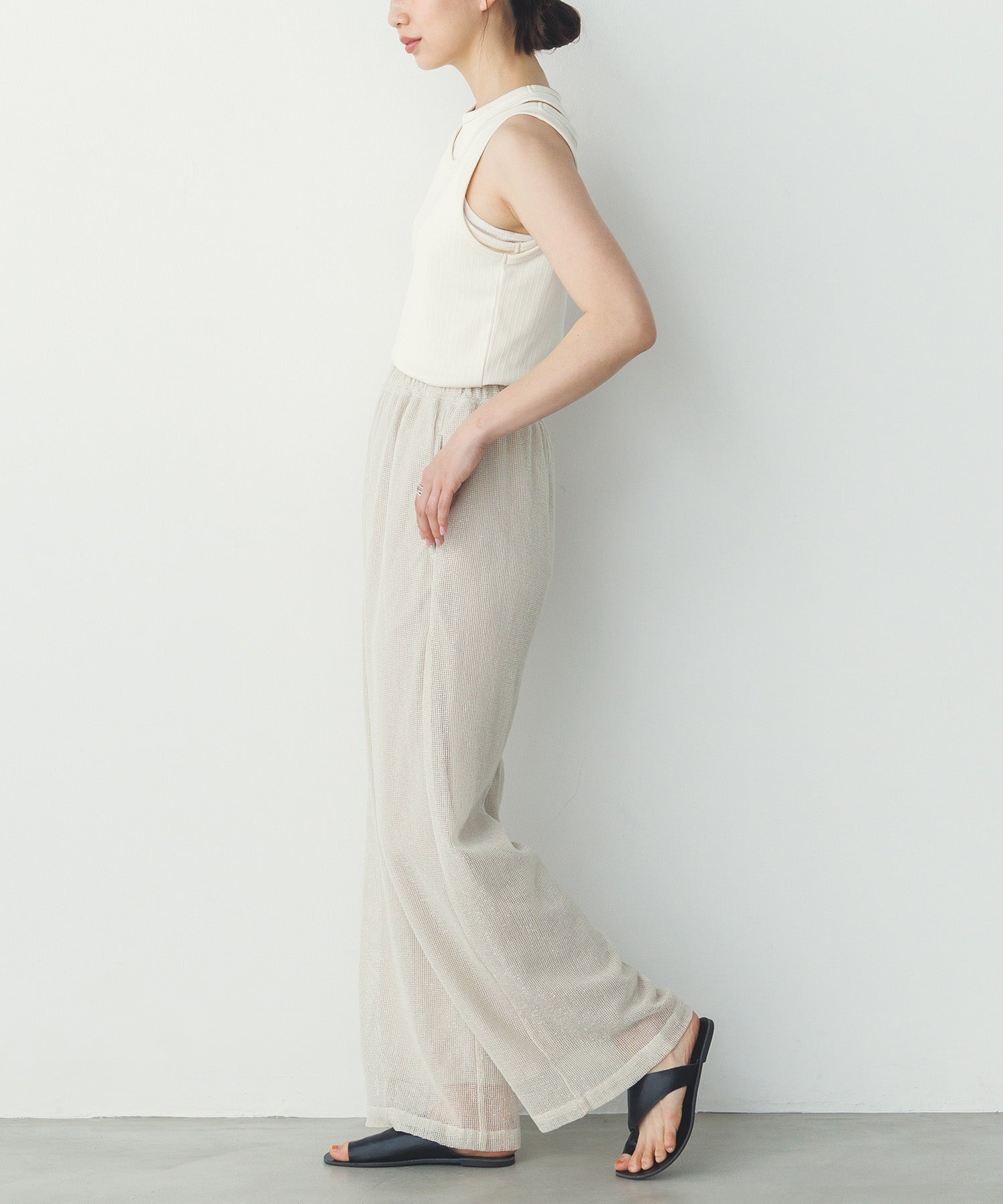 2枚重ね リブタンクトップ