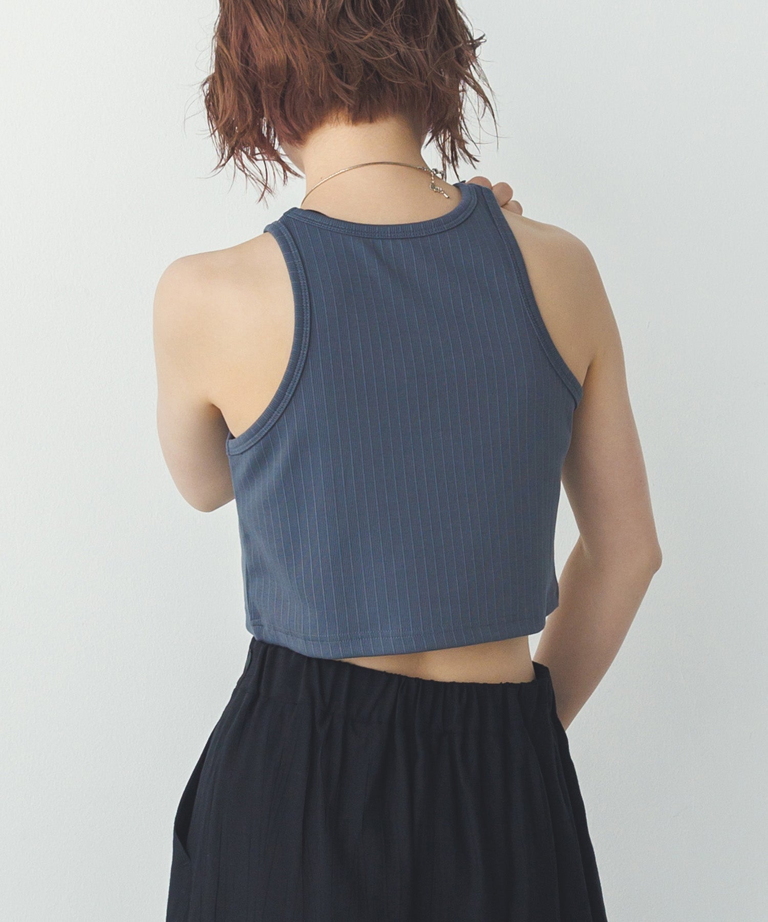 2枚重ね リブタンクトップ