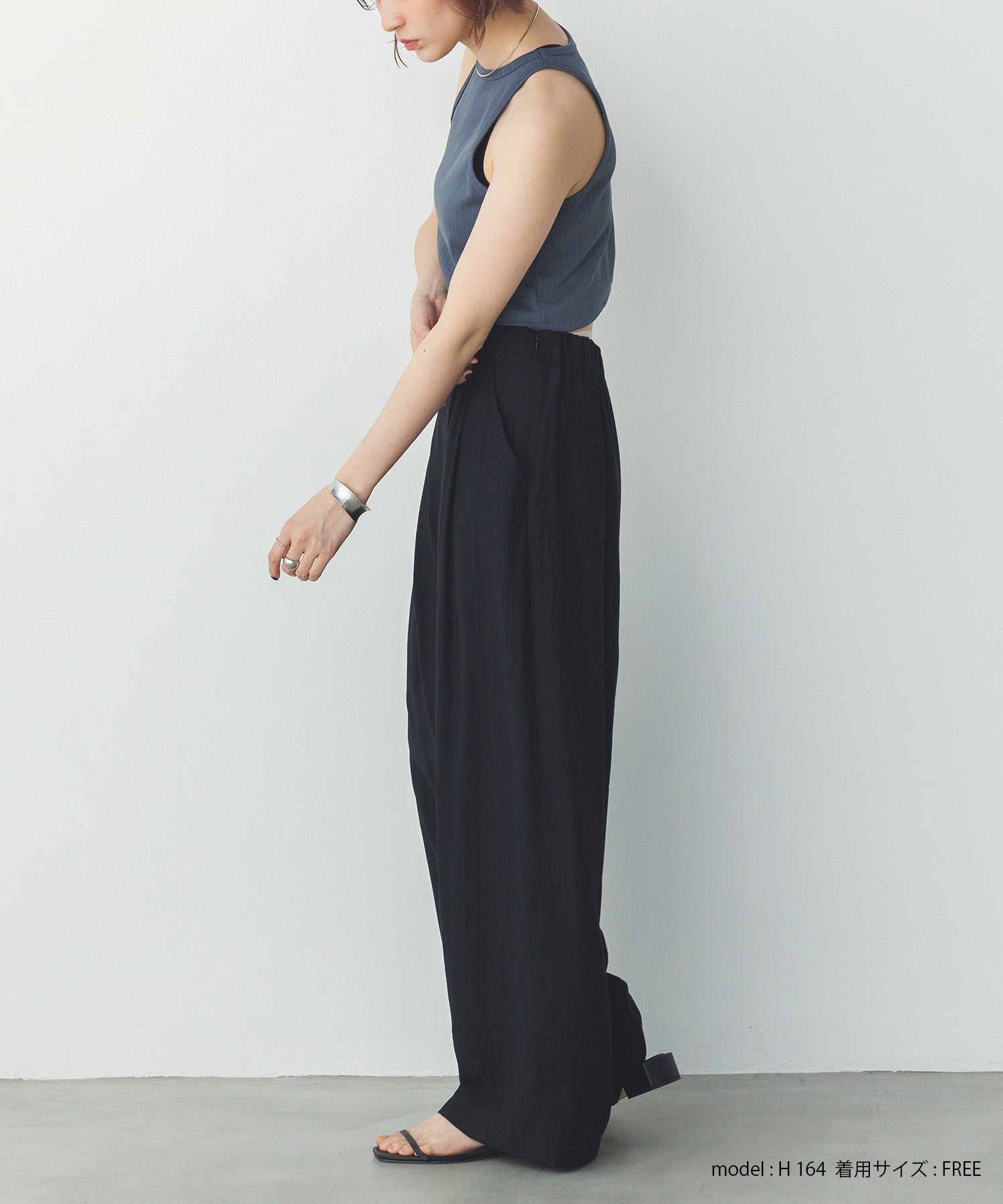 2枚重ね リブタンクトップ