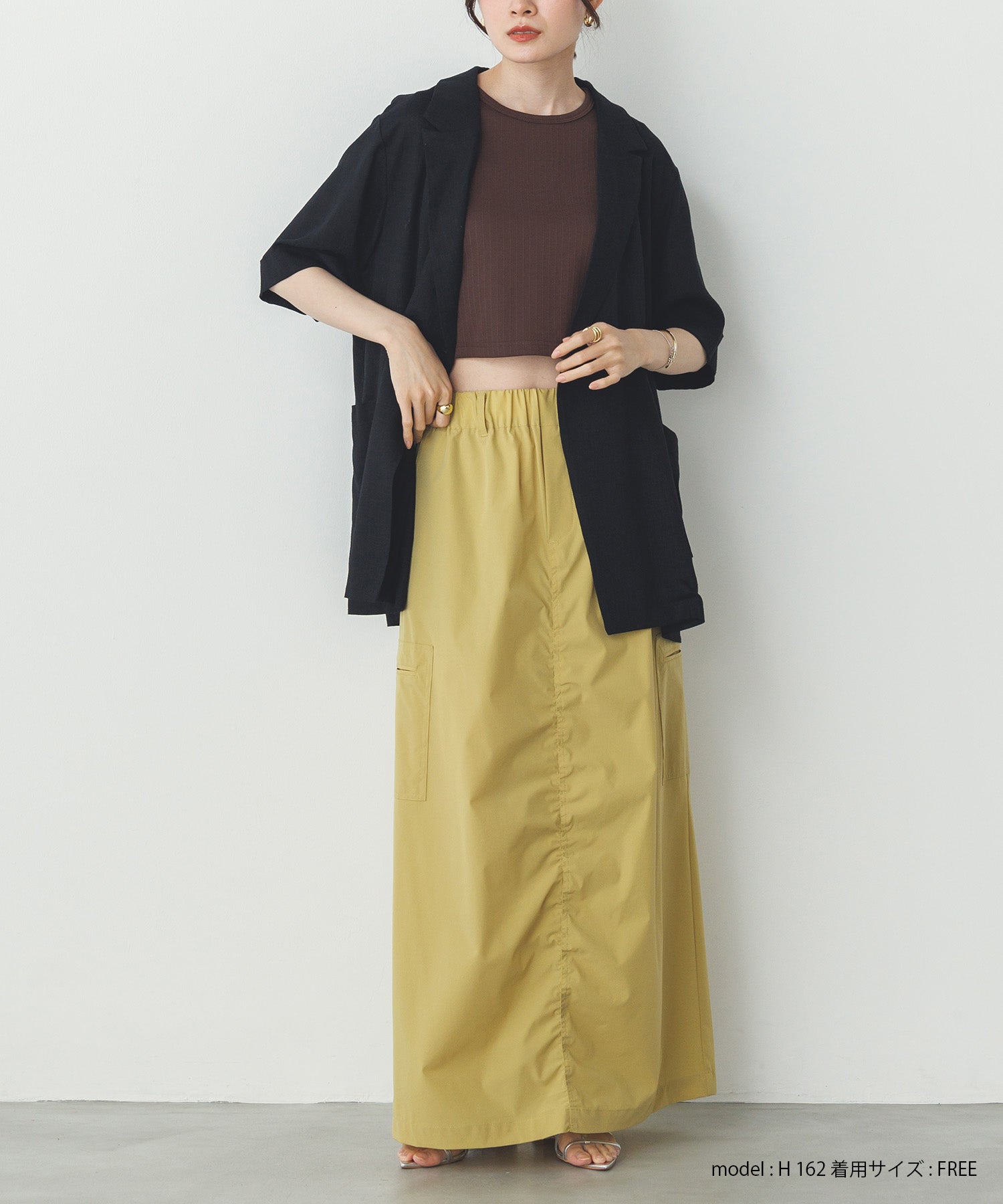 2枚重ね リブタンクトップ