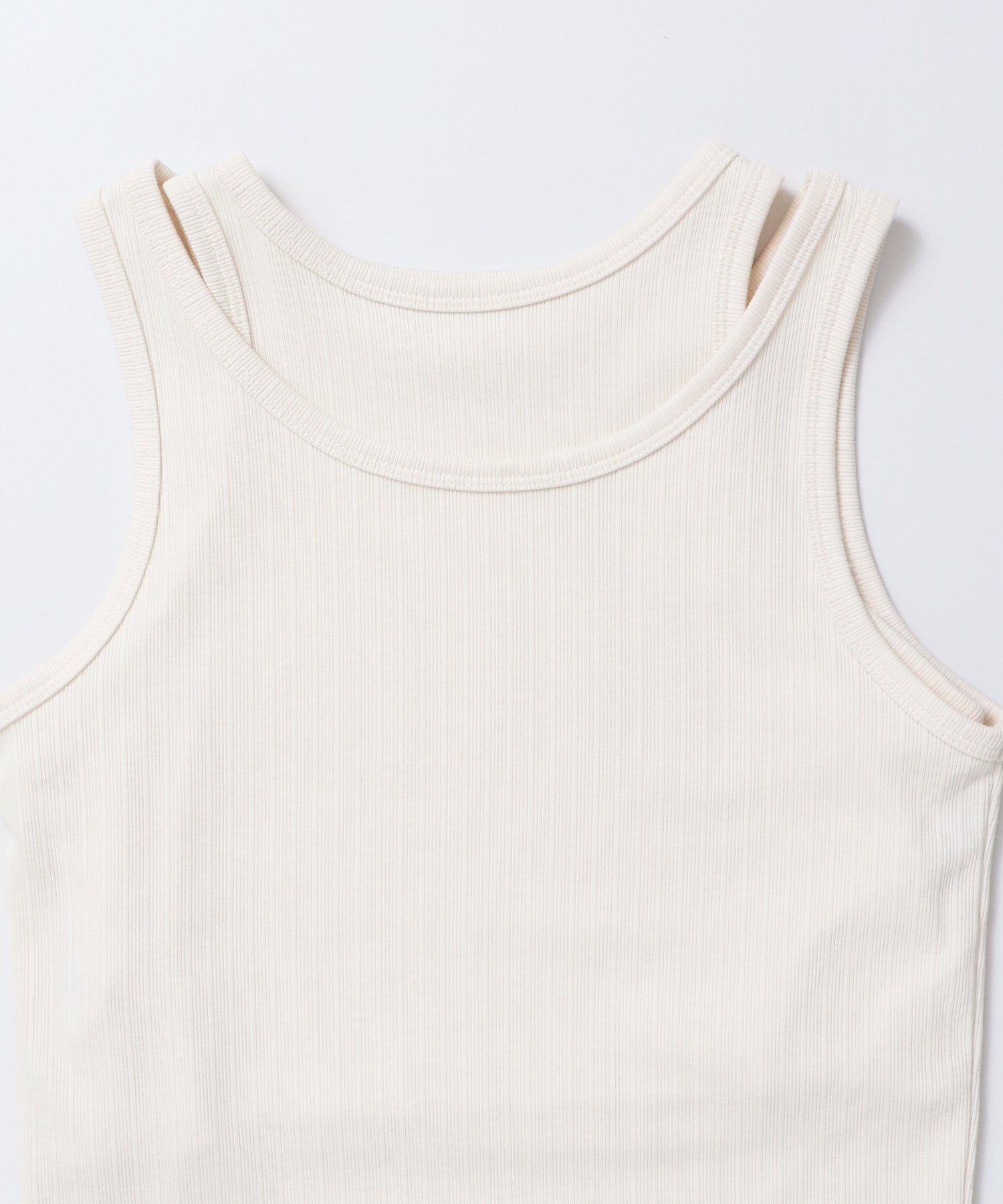 2枚重ね リブタンクトップ