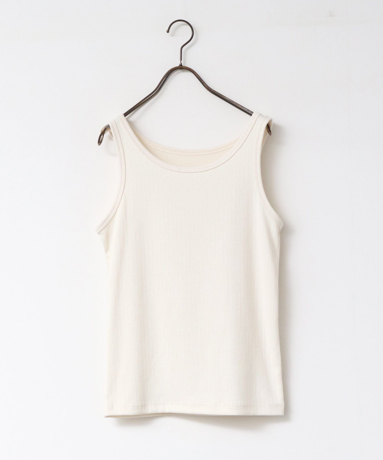 2枚重ね リブタンクトップ