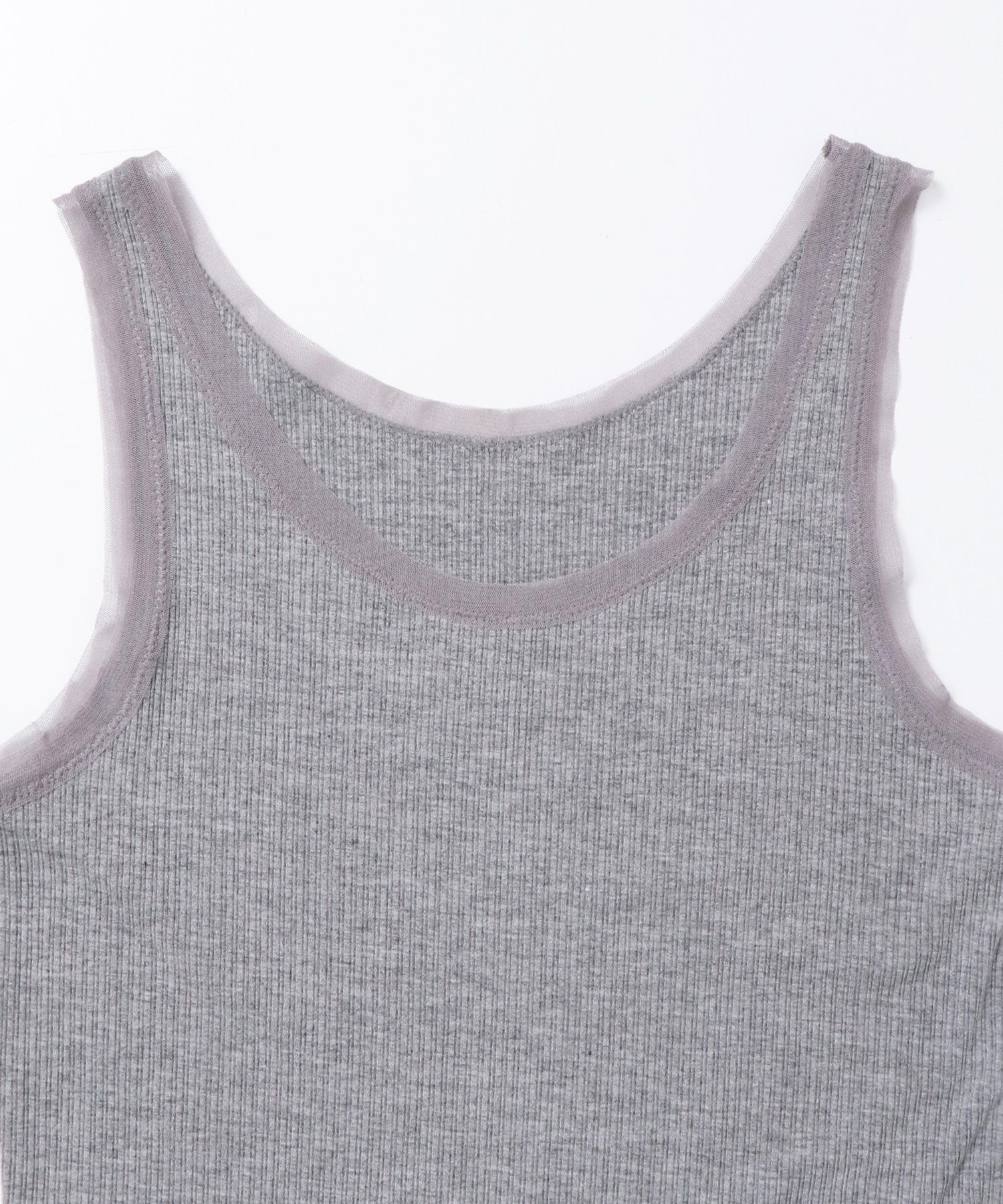 前後2WAY リブチュールタンクトップ