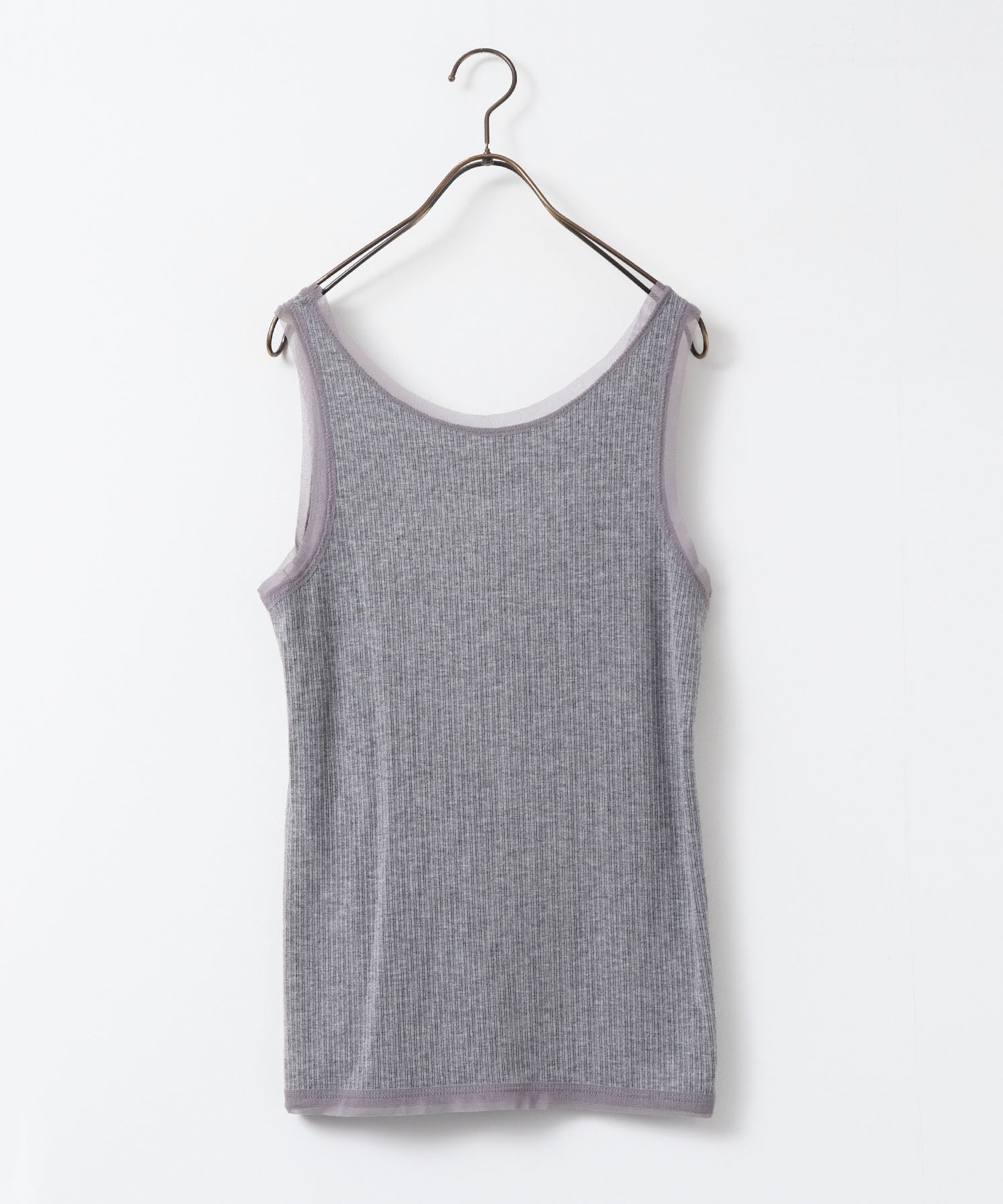 前後2WAY リブチュールタンクトップ