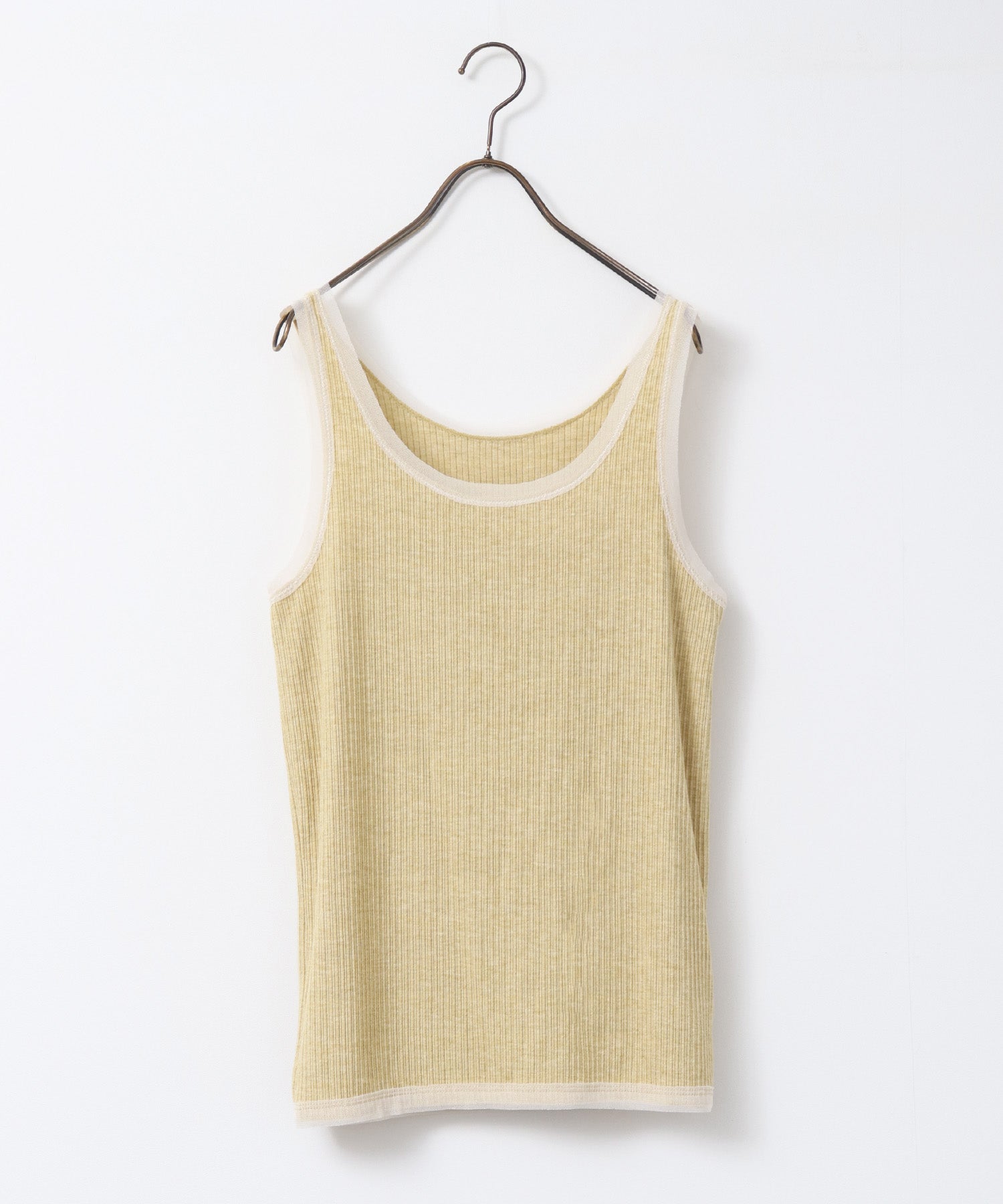 前後2WAY リブチュールタンクトップ