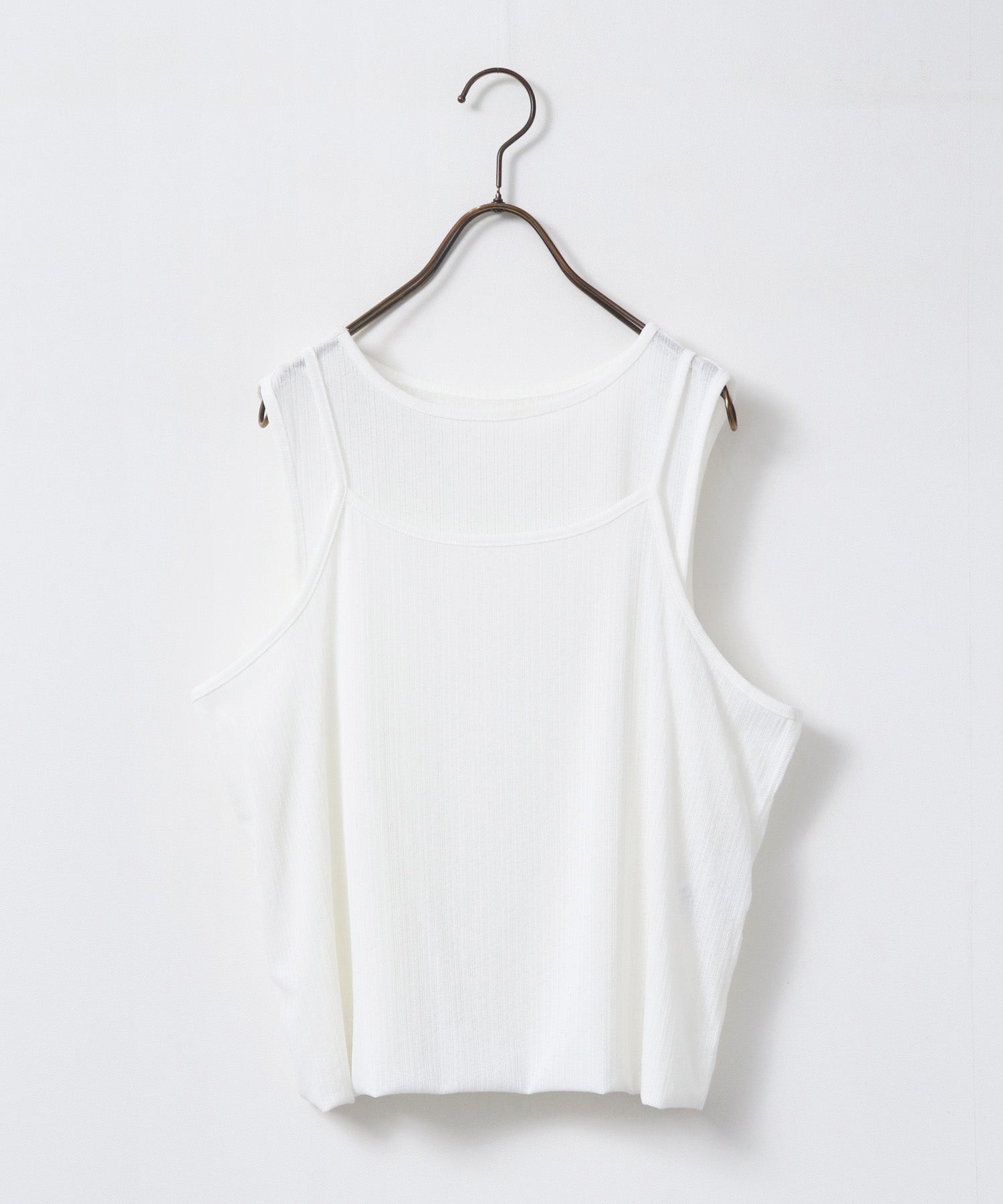 ランダムリブ シアータンクトップ