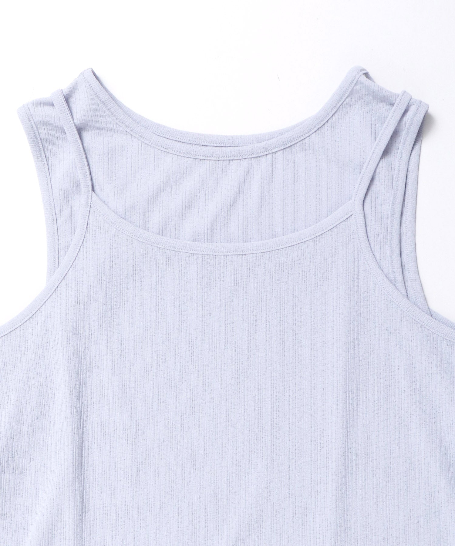 ランダムリブ シアータンクトップ