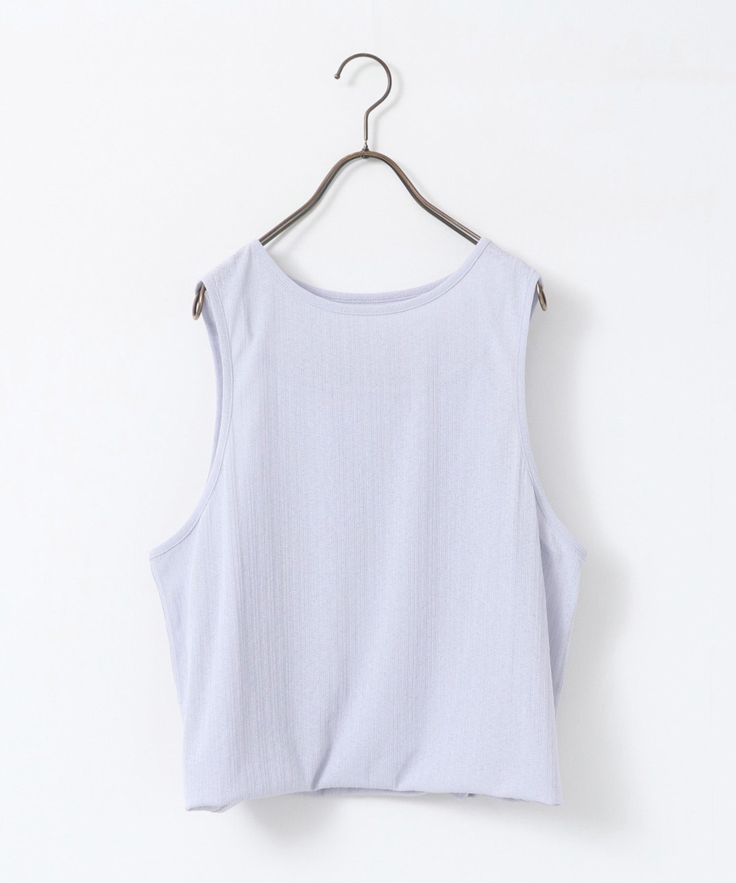 ランダムリブ シアータンクトップ