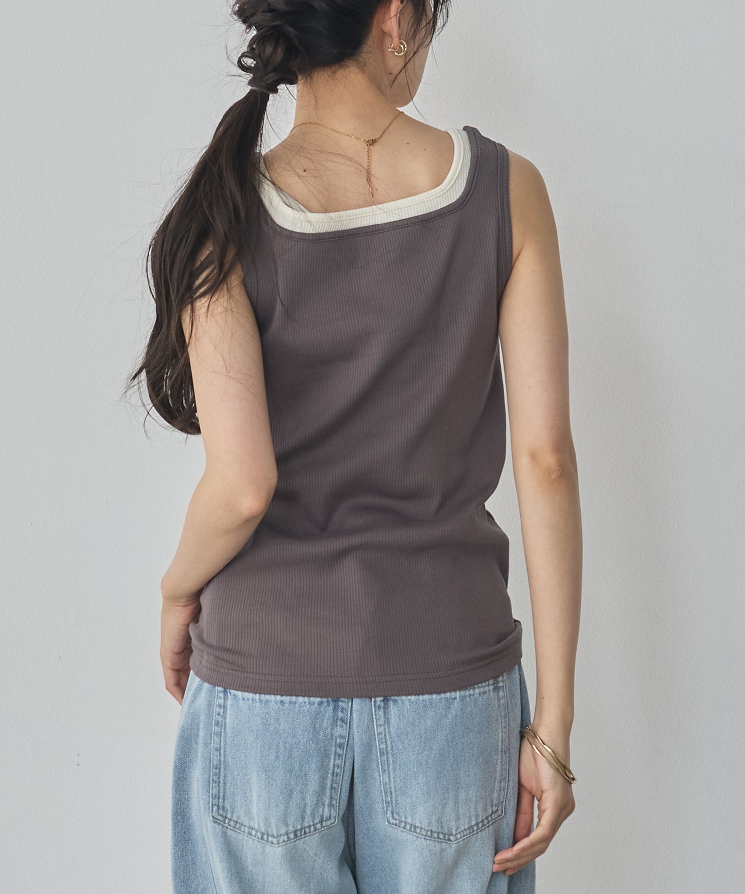 LAYERED RIBBED TANK TOP