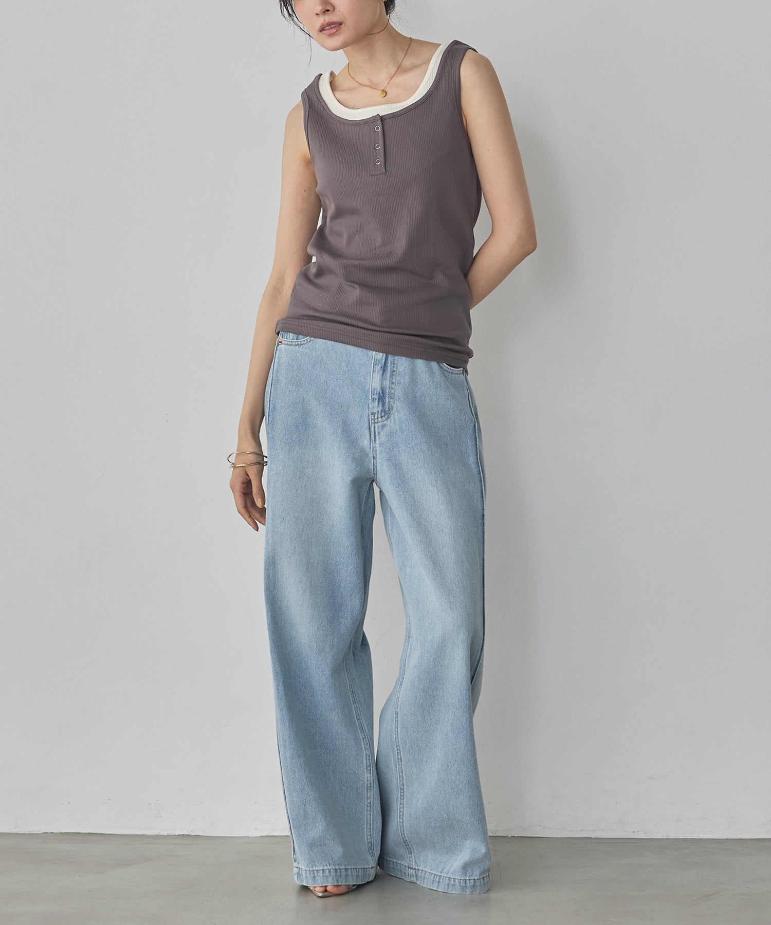 LAYERED RIBBED TANK TOP