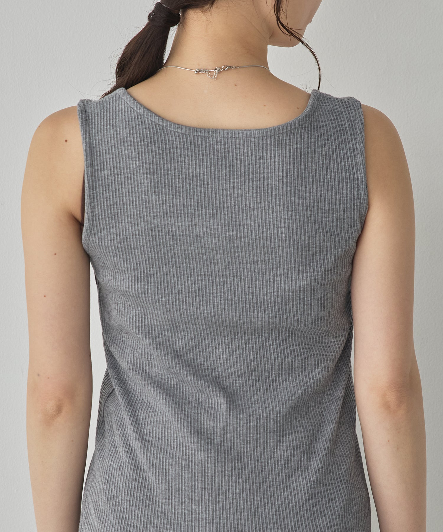 RANDOM RIB TULLE TANK TOP