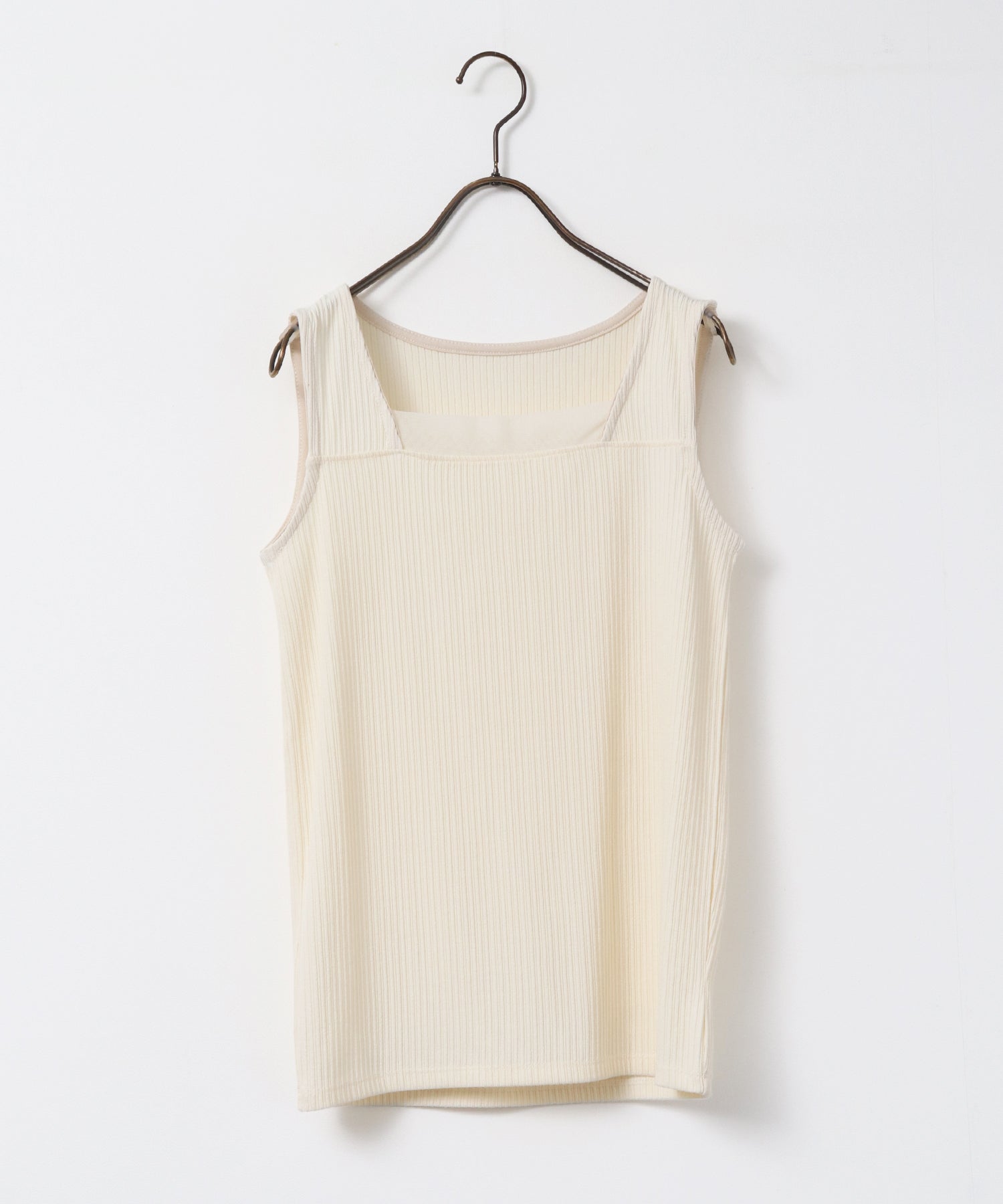 RANDOM RIB TULLE TANK TOP