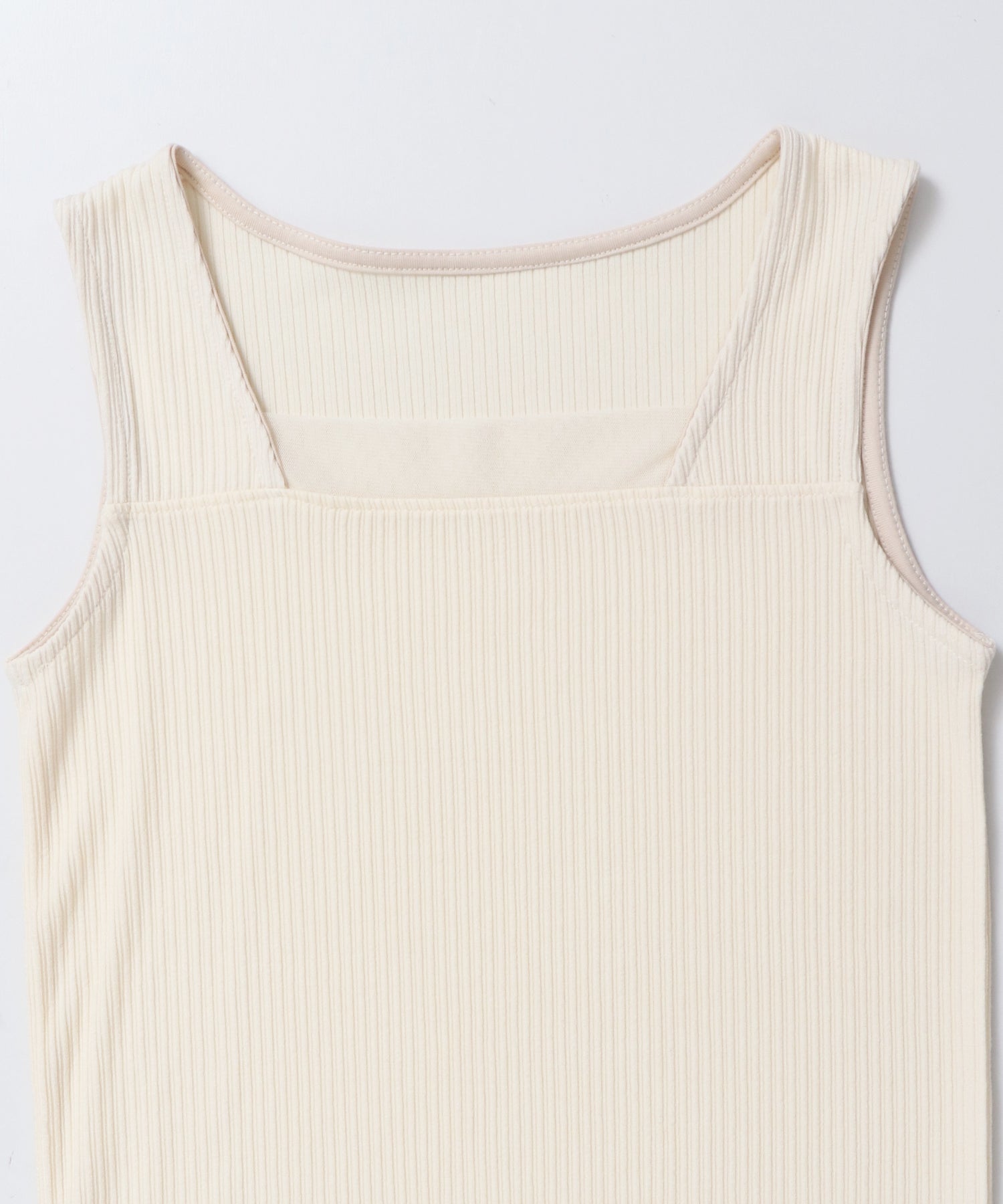 RANDOM RIB TULLE TANK TOP