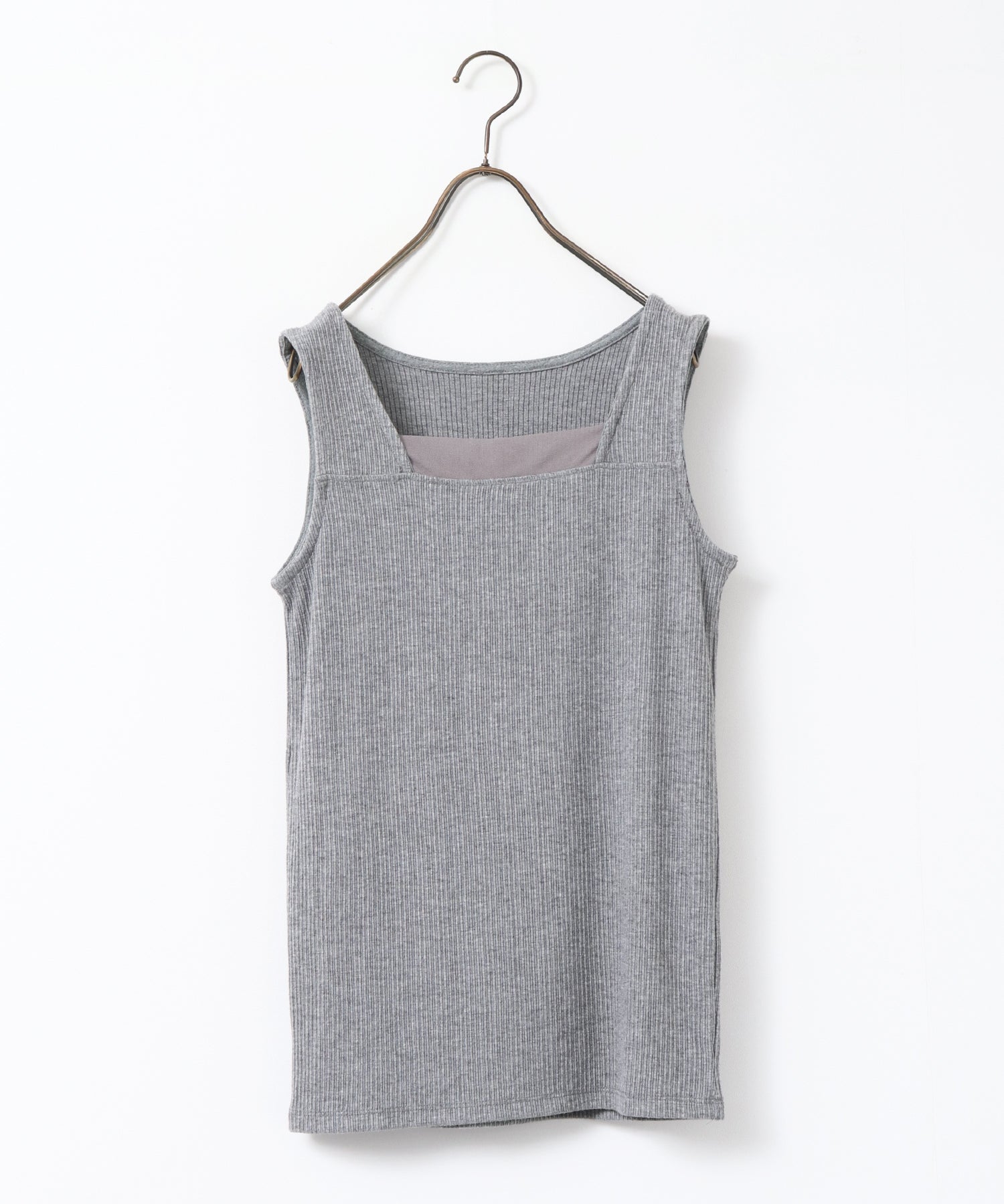 RANDOM RIB TULLE TANK TOP