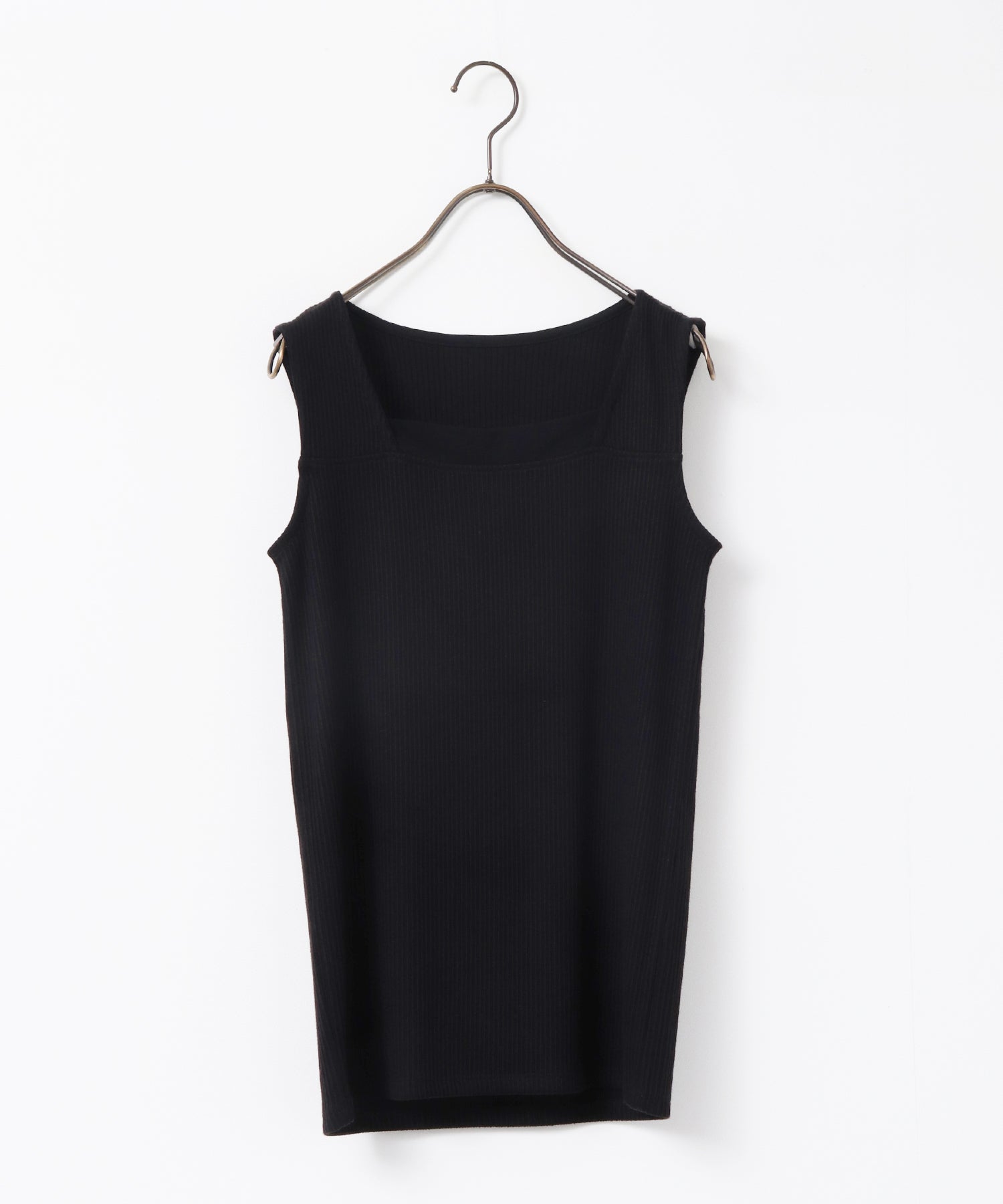 RANDOM RIB TULLE TANK TOP