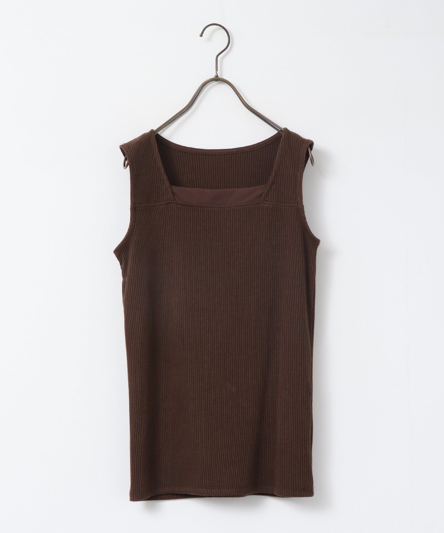 RANDOM RIB TULLE TANK TOP