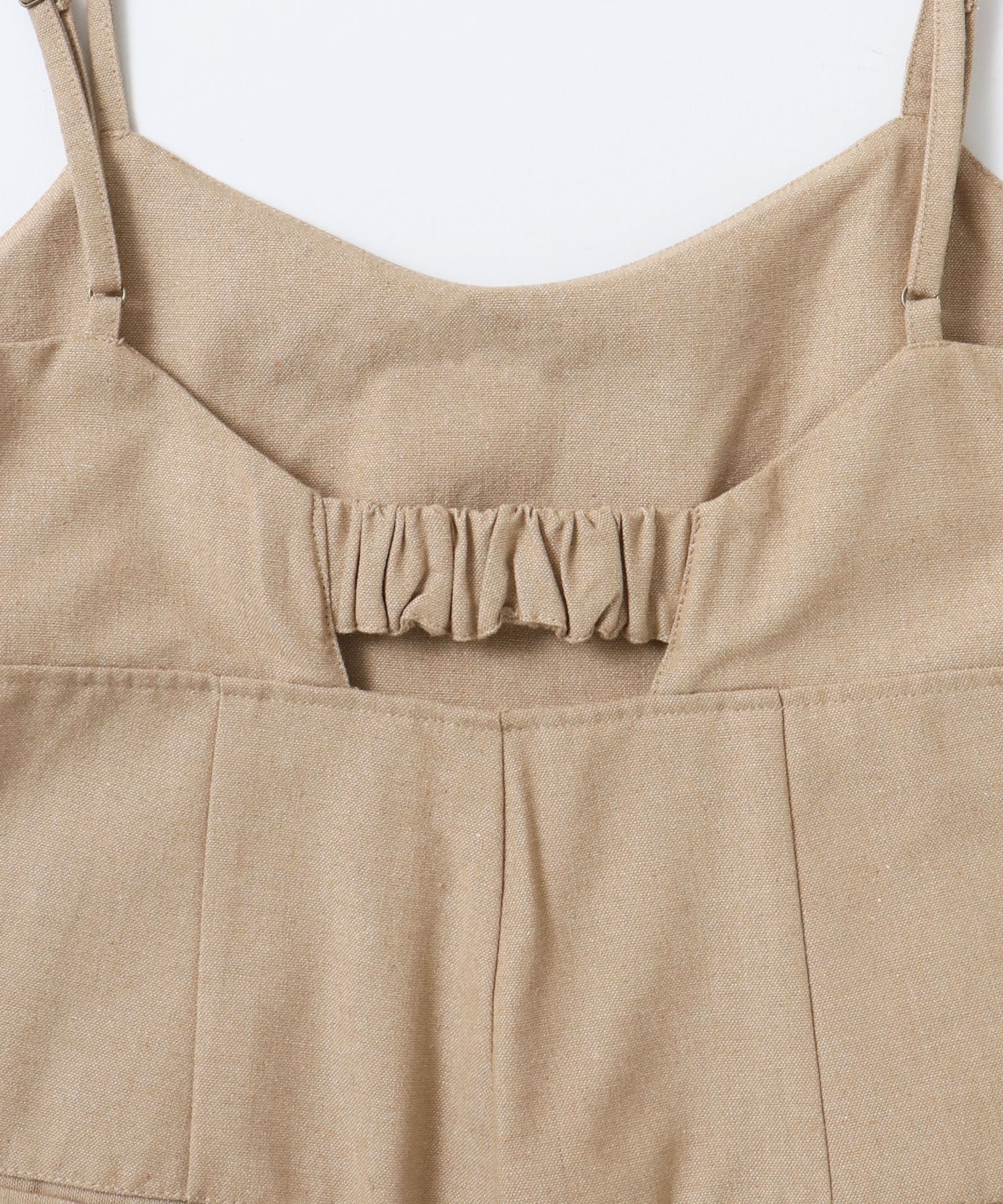 麻混メランジ キャミ サロペット