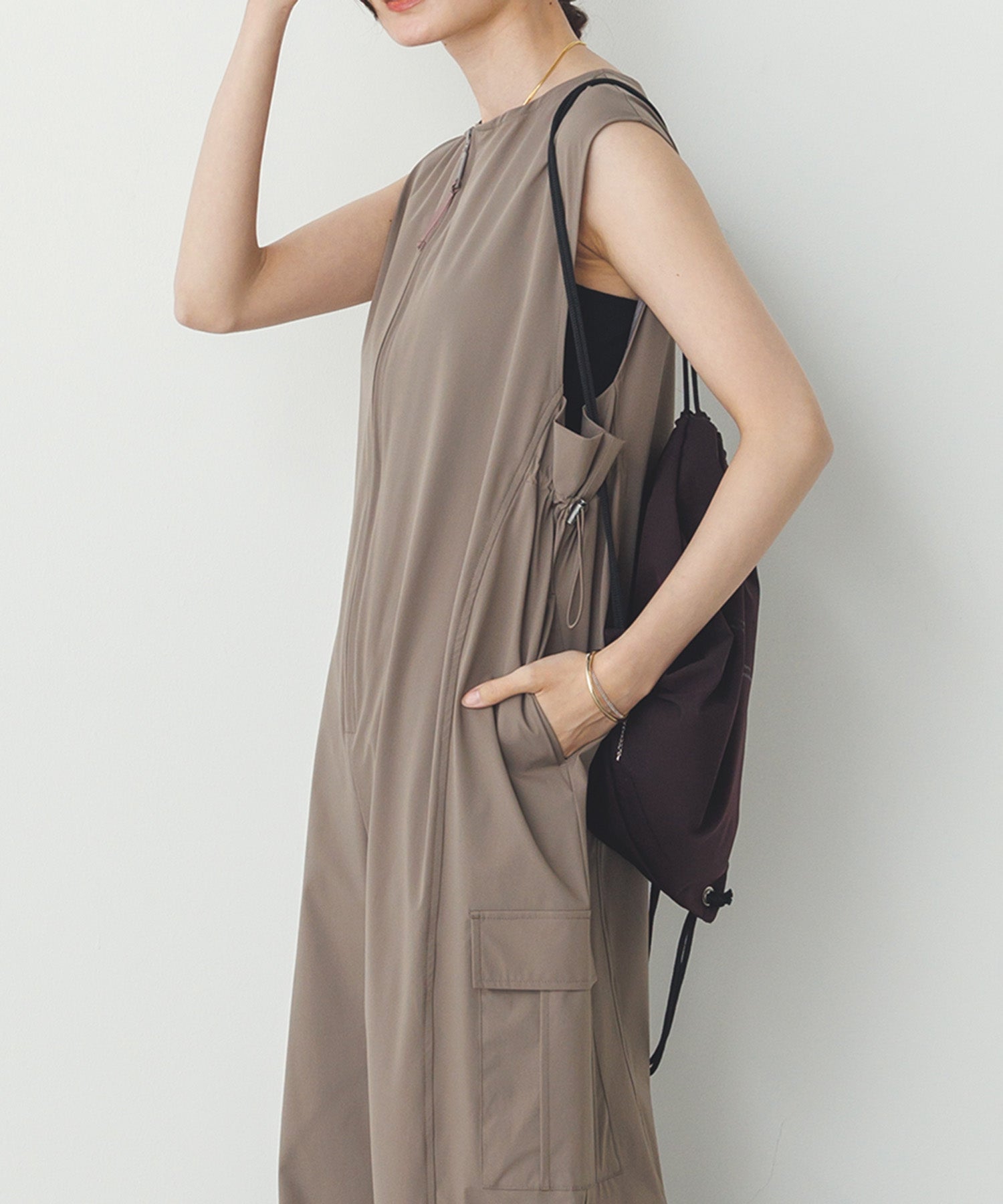 SIDE GATHER JUMPSUIT
