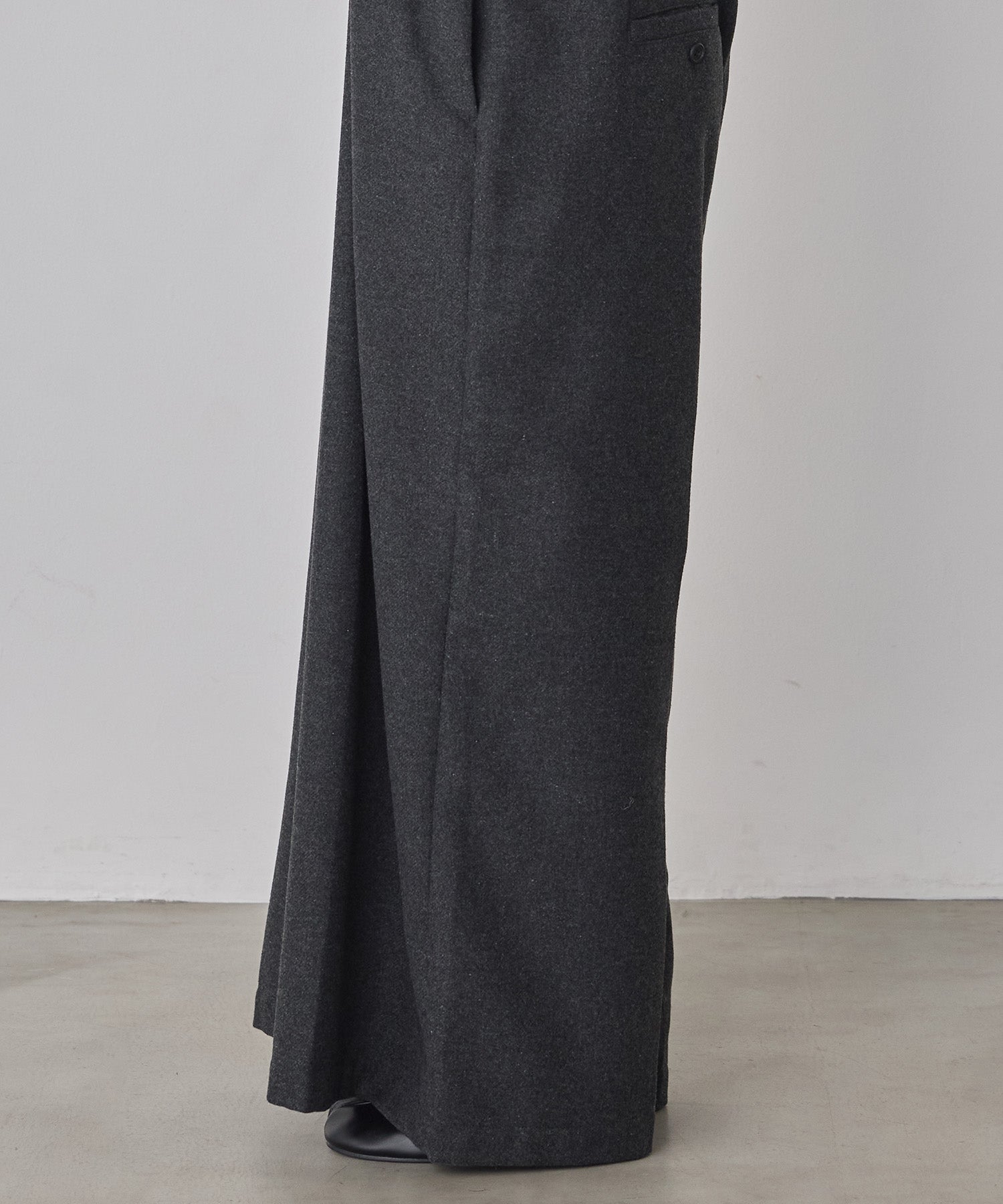 ウール混 ワイドサロペット