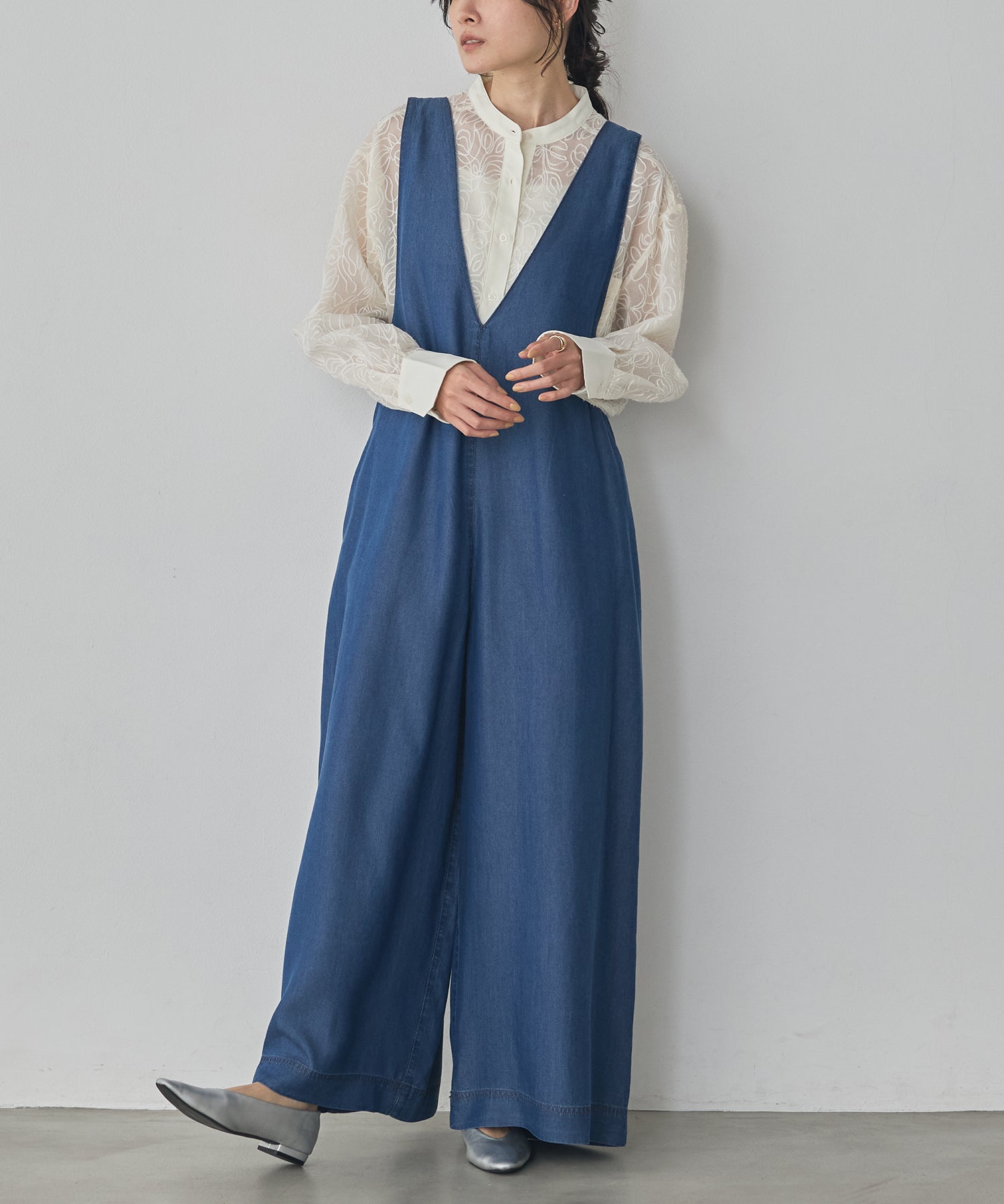 REVERSIBLE TENCEL DENIM OVERALLS