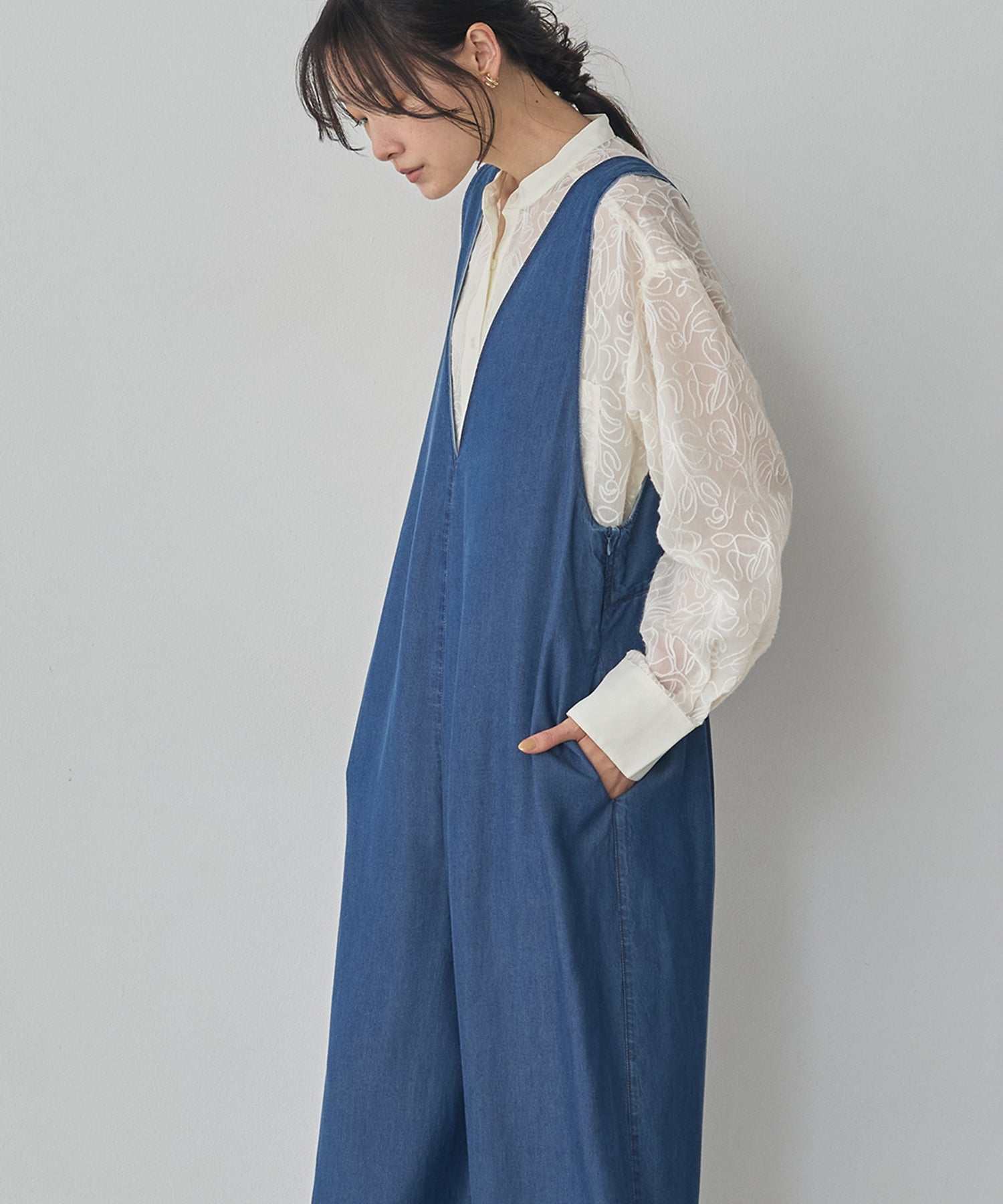 REVERSIBLE TENCEL DENIM OVERALLS