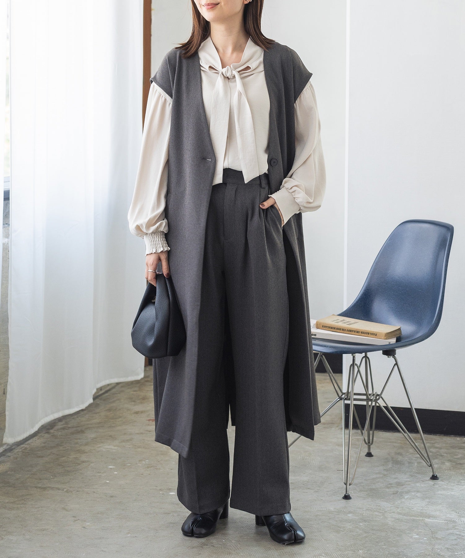 ウールライクストレートパンツ