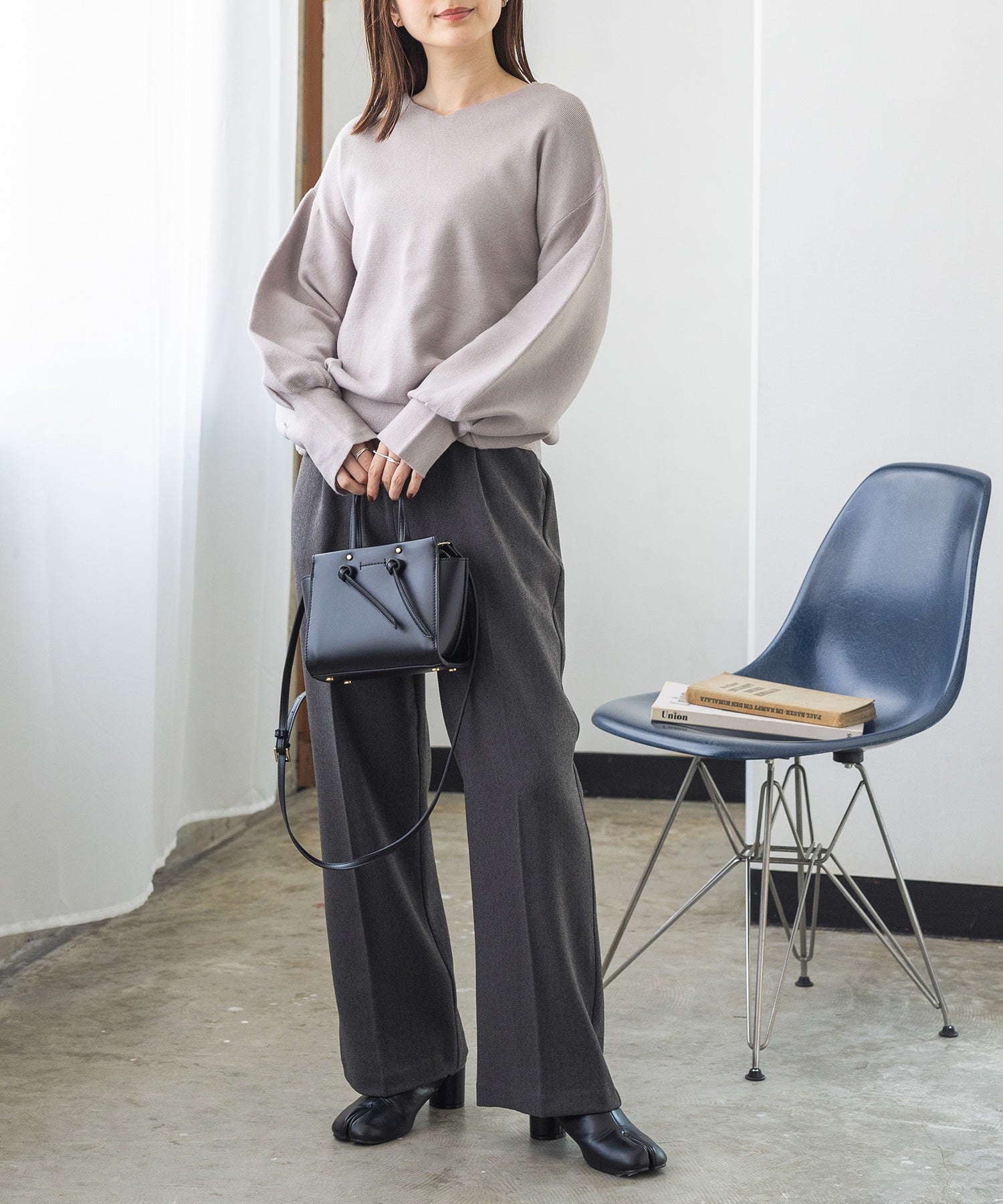 ウールライクストレートパンツ