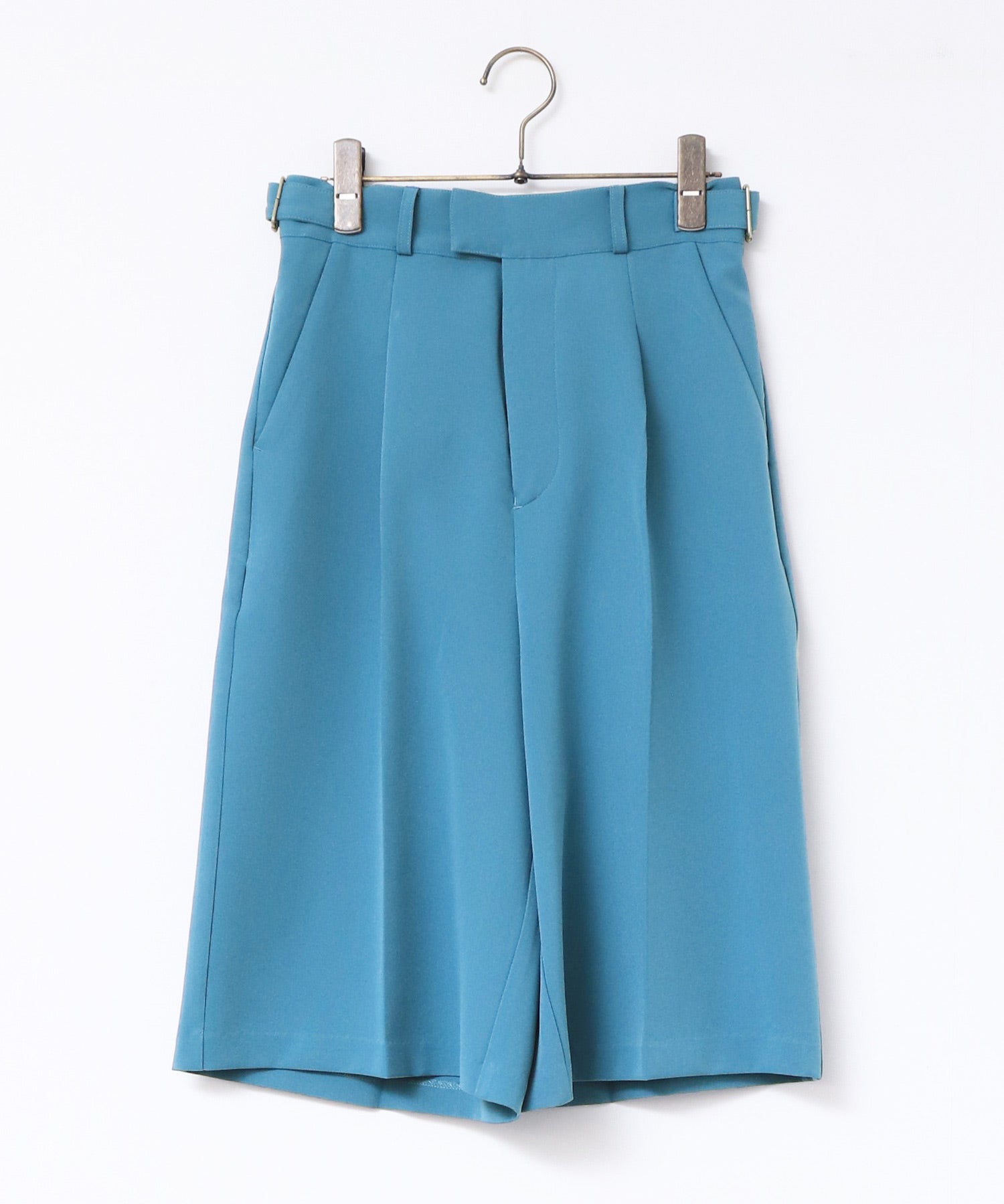 ひざ下丈バミューダパンツ | オールシーズン ストレッチ ウエストゴム ショートパンツ センタープレス