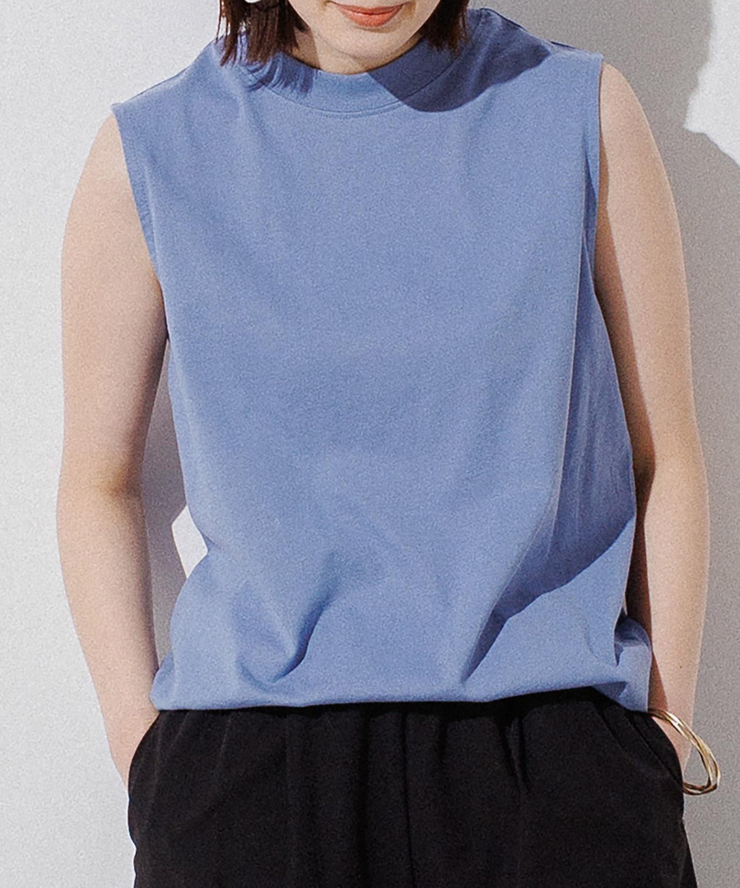 WEB限定】モックネックノースリーブTシャツ 