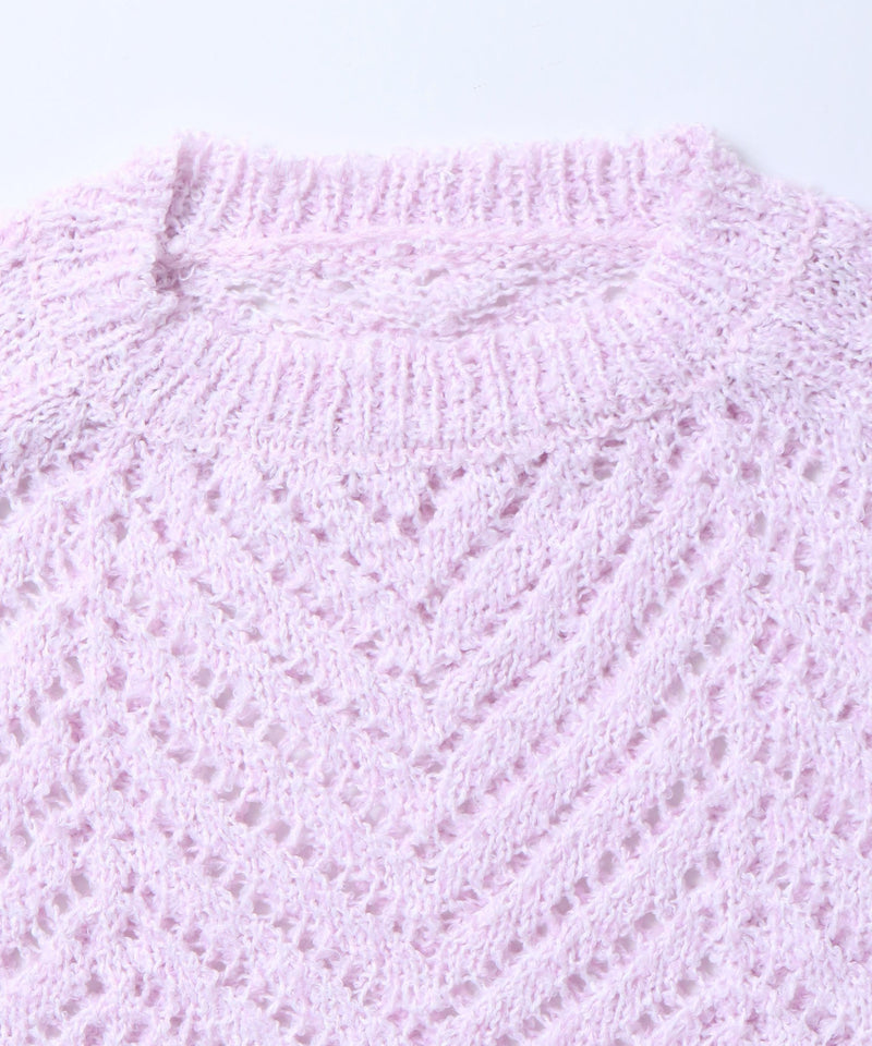 透かし編みプルオーバー l シースルー 秋冬春 フェミニン 華やか 3色展開 レイヤード 軽やか
