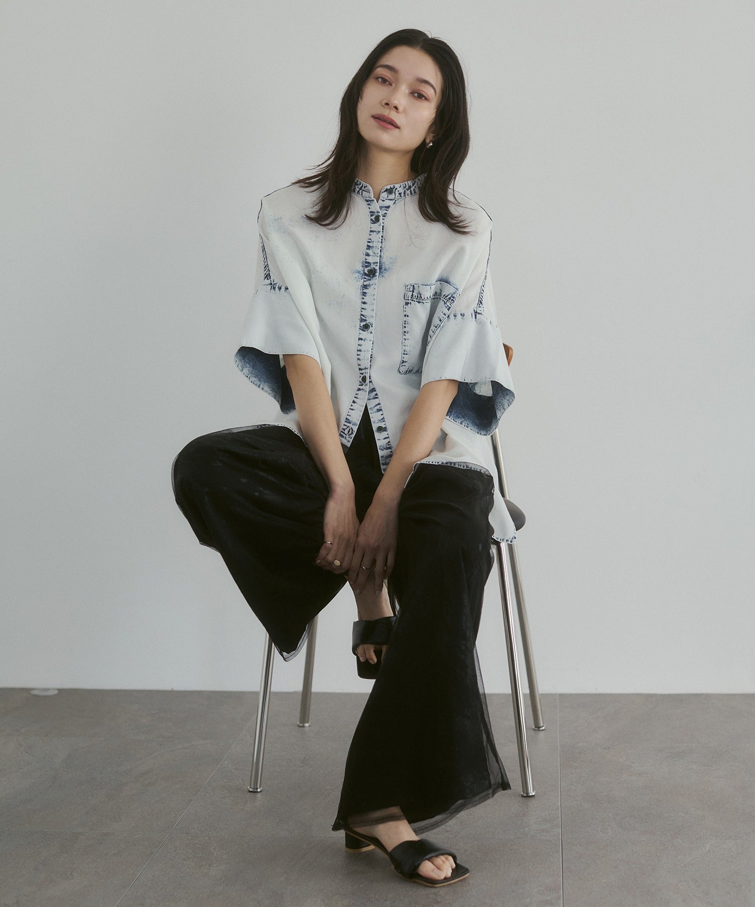 TENCEL DENIM HALF SLEEVE OVERSHIRT