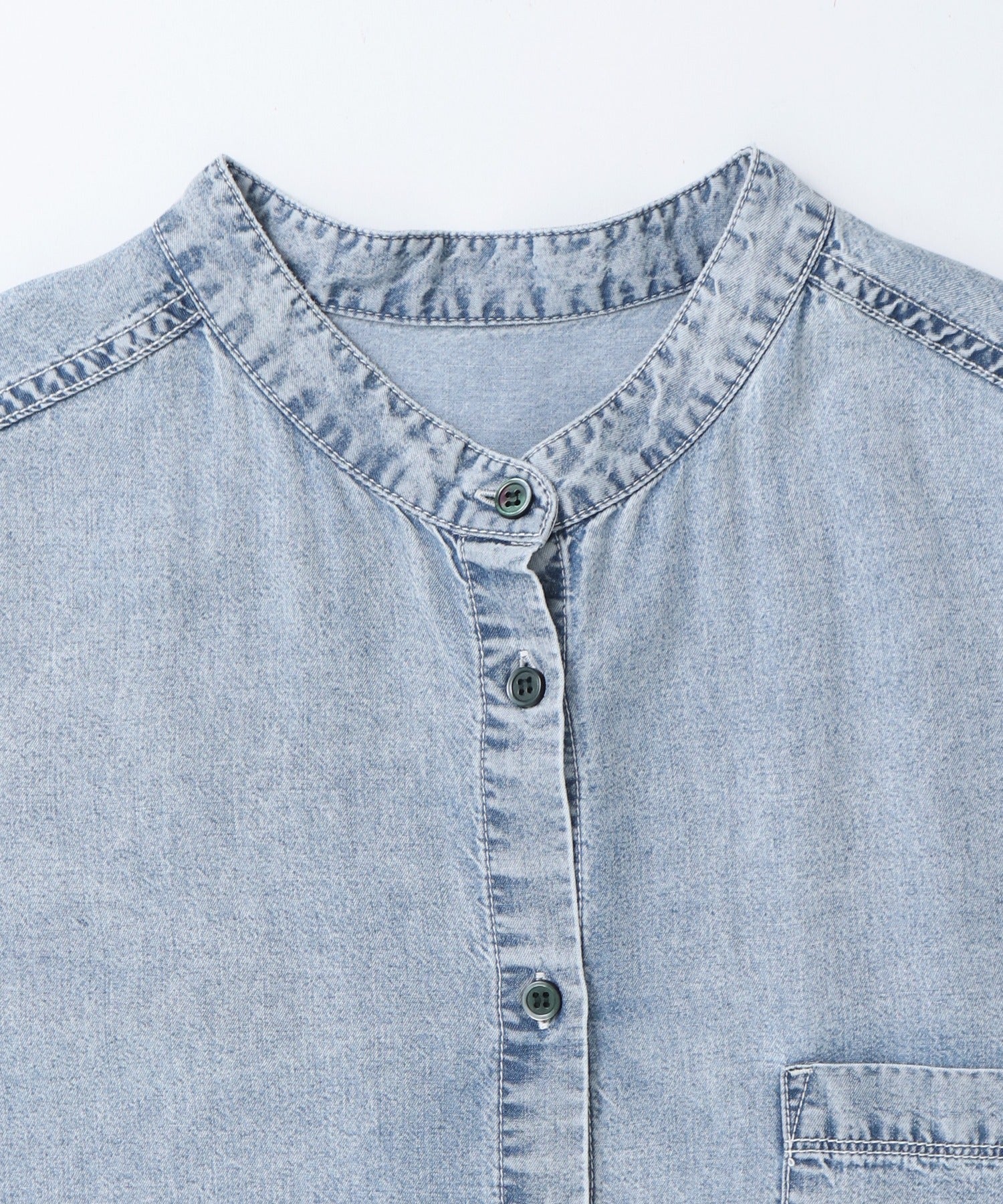 TENCEL DENIM HALF SLEEVE OVERSHIRT