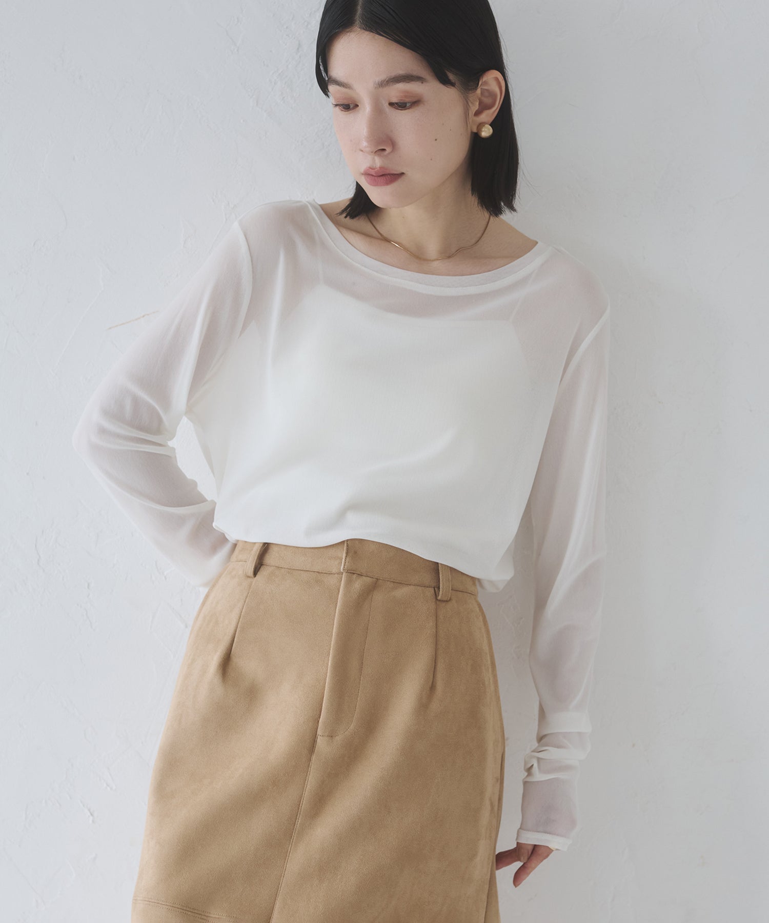 【新色追加】クルーネック シアートップス