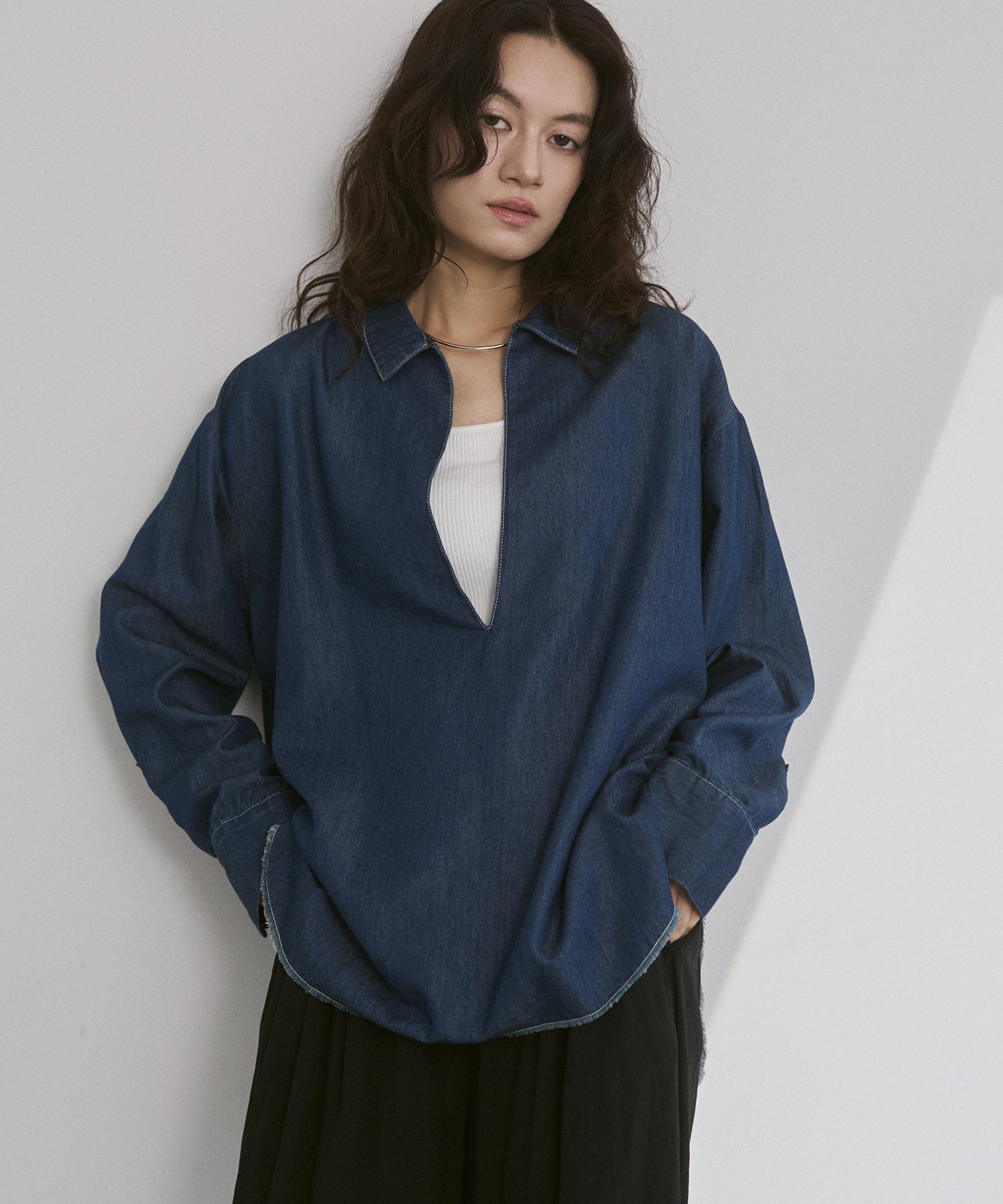 BROAD/TENCEL DENIM SKIPPER SHIRT