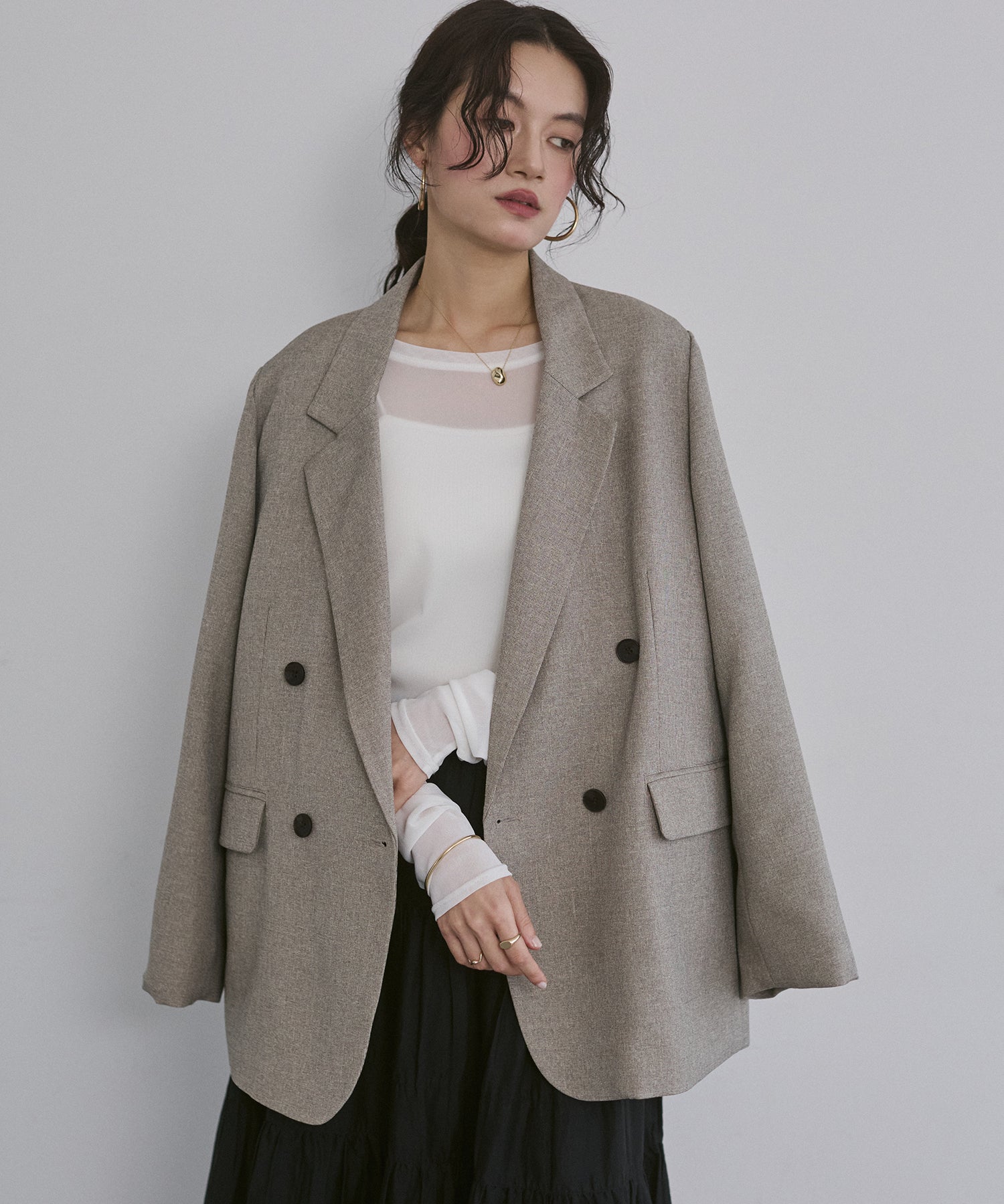 [LIMITED] [SETUP] HEATHER TONE DOUBLE TAILORED JACKET