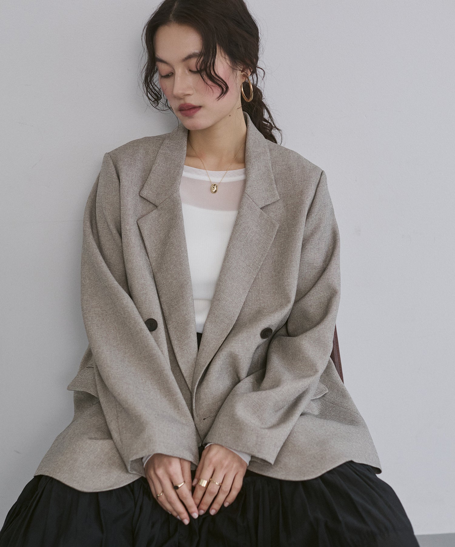 [LIMITED] [SETUP] HEATHER TONE DOUBLE TAILORED JACKET