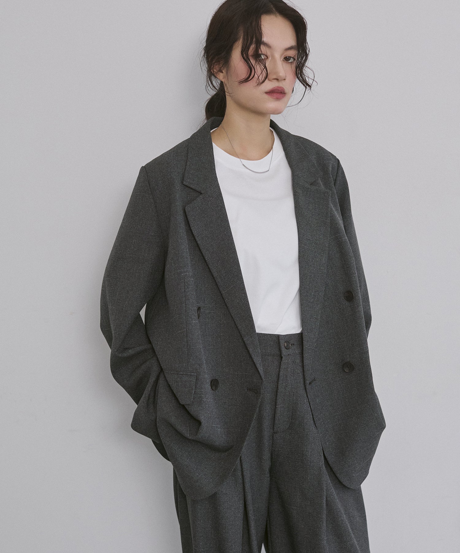 [LIMITED] [SETUP] HEATHER TONE DOUBLE TAILORED JACKET