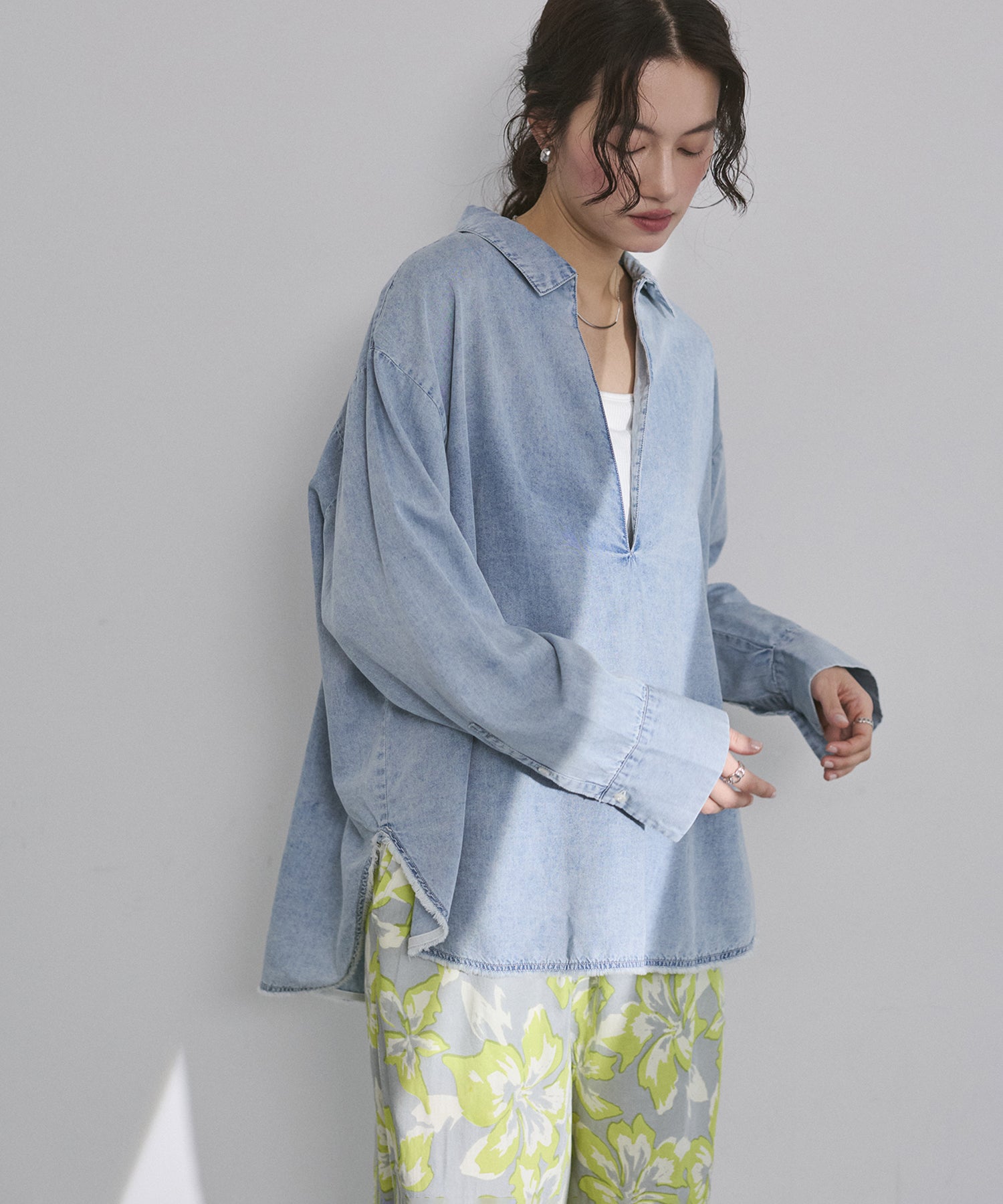 BROAD/TENCEL DENIM SKIPPER SHIRT