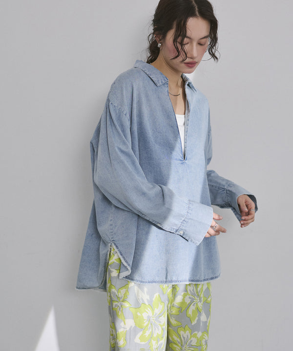 Broad/Tencel Denim Skipper Shirt