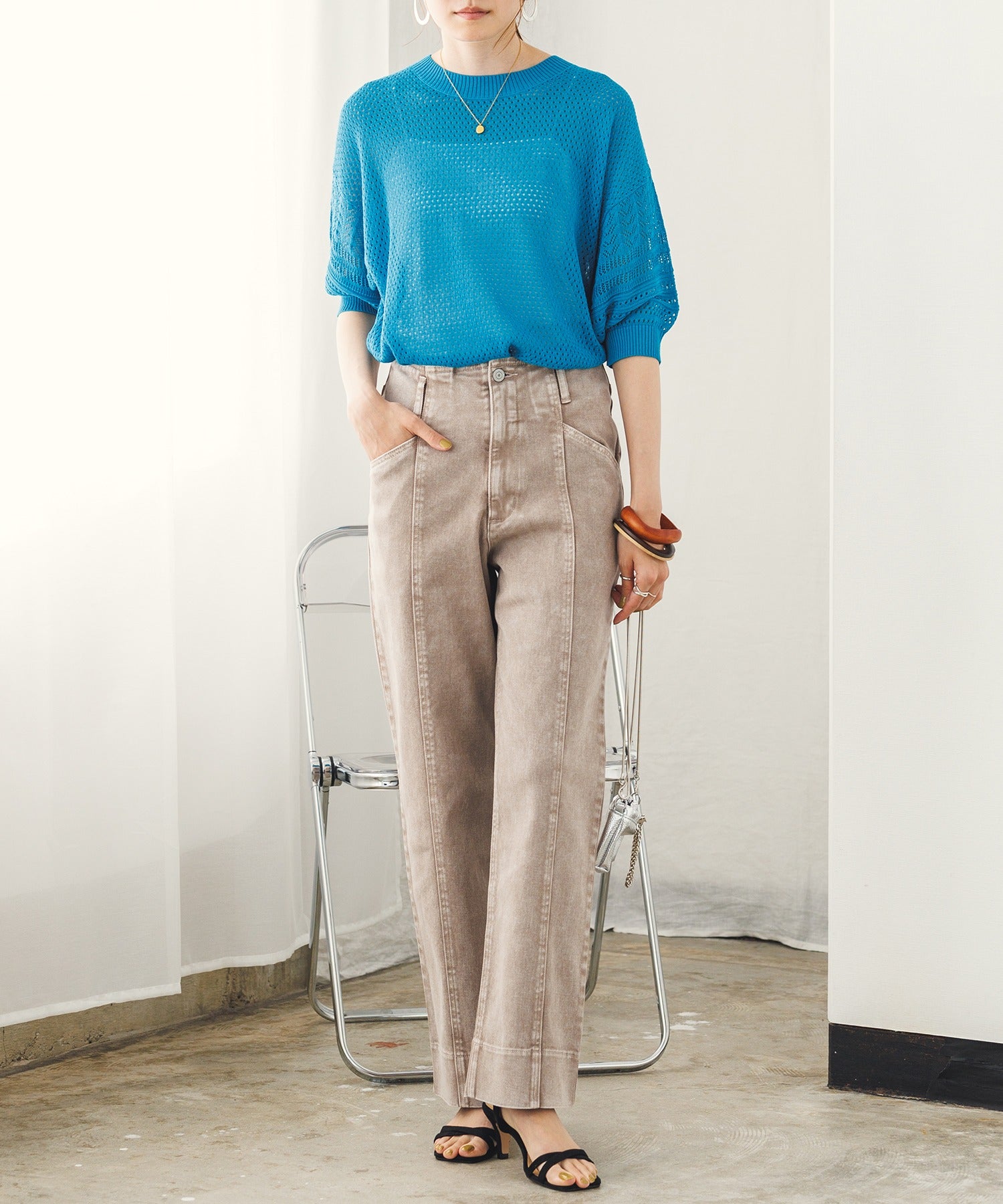 ■ちゅん■ DENIM/TWILL STRAIGHT PANTS