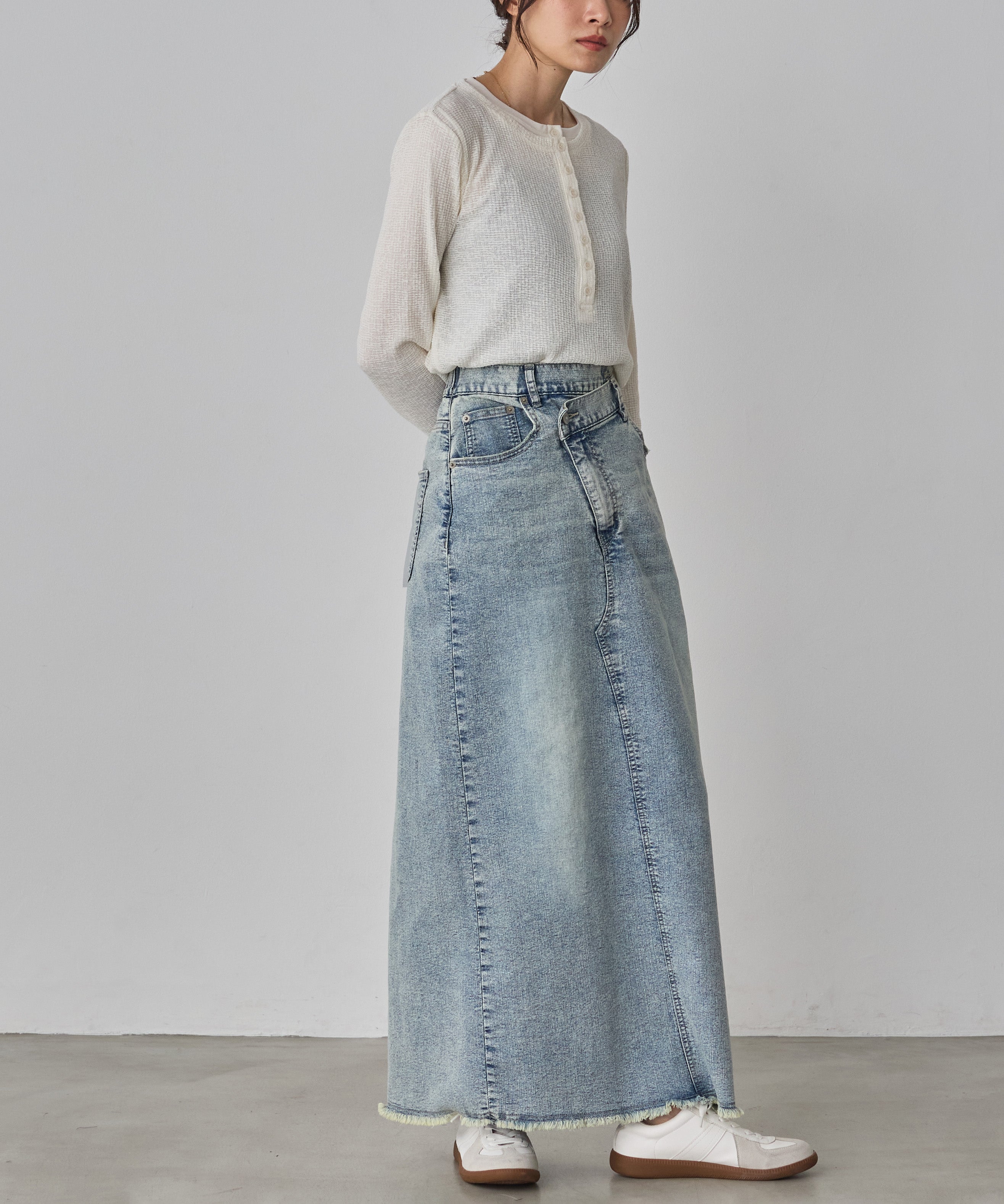 ヘンリーネック レイヤードシアートップス