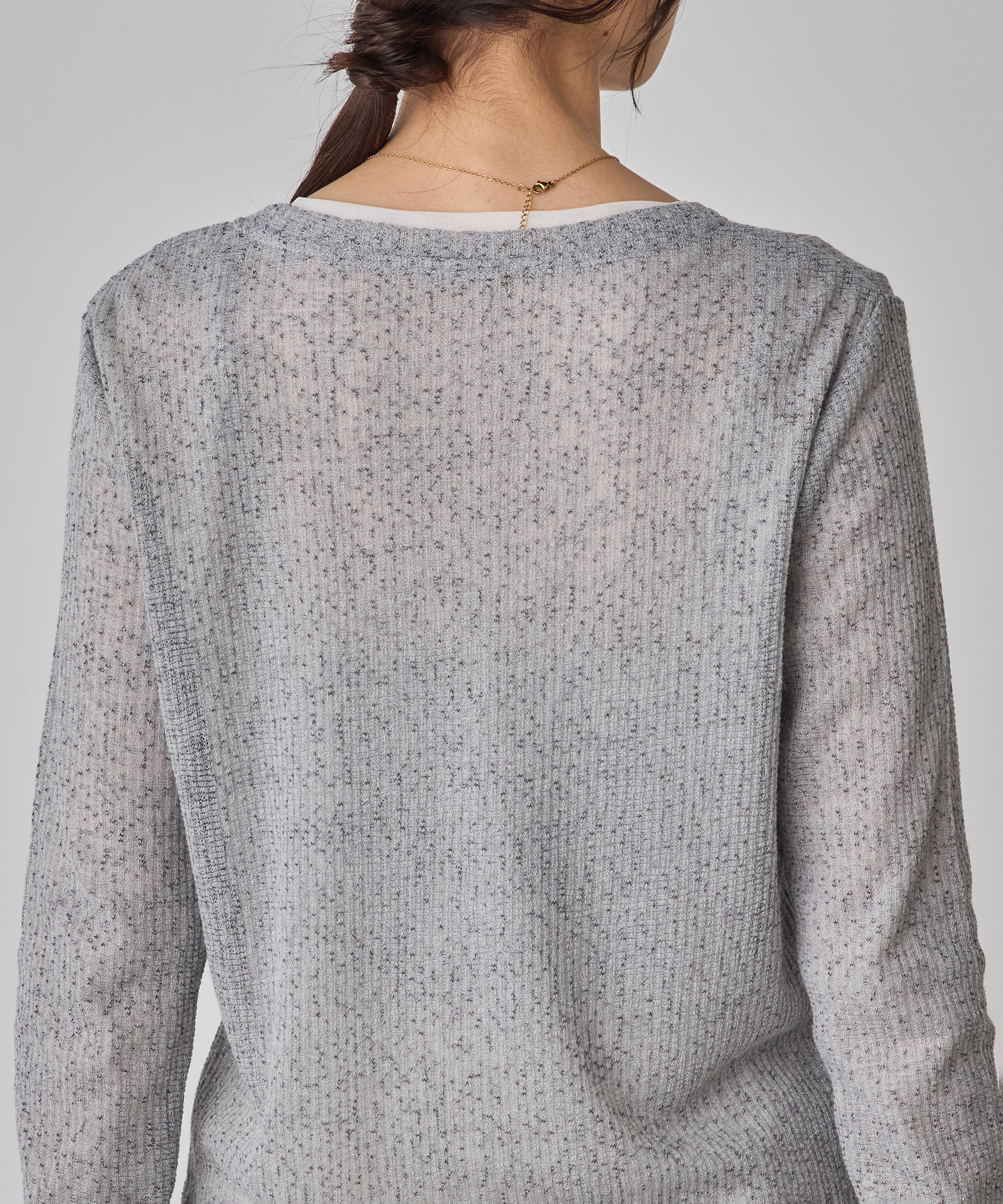 ヘンリーネック レイヤードシアートップス