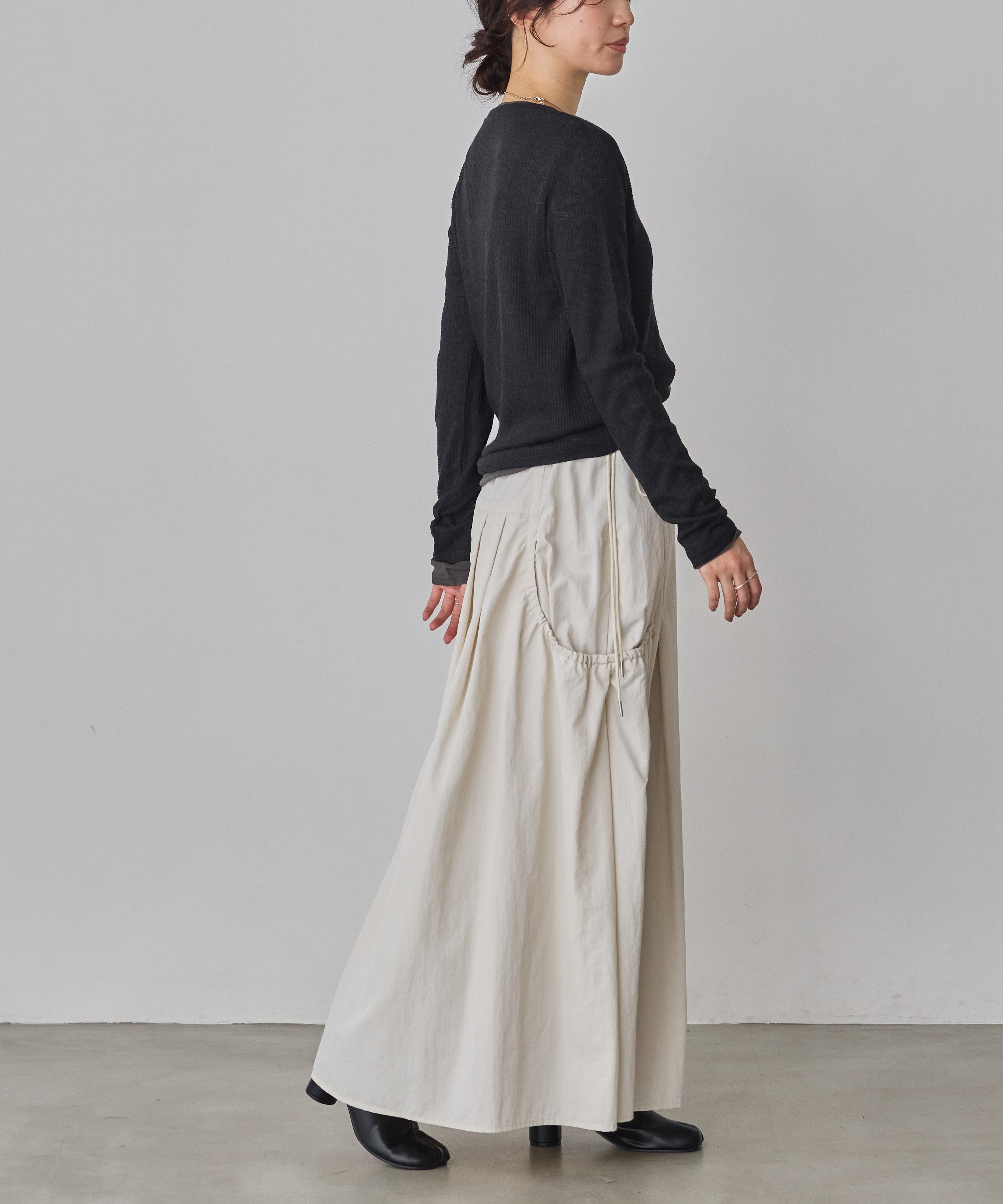 ヘンリーネック レイヤードシアートップス