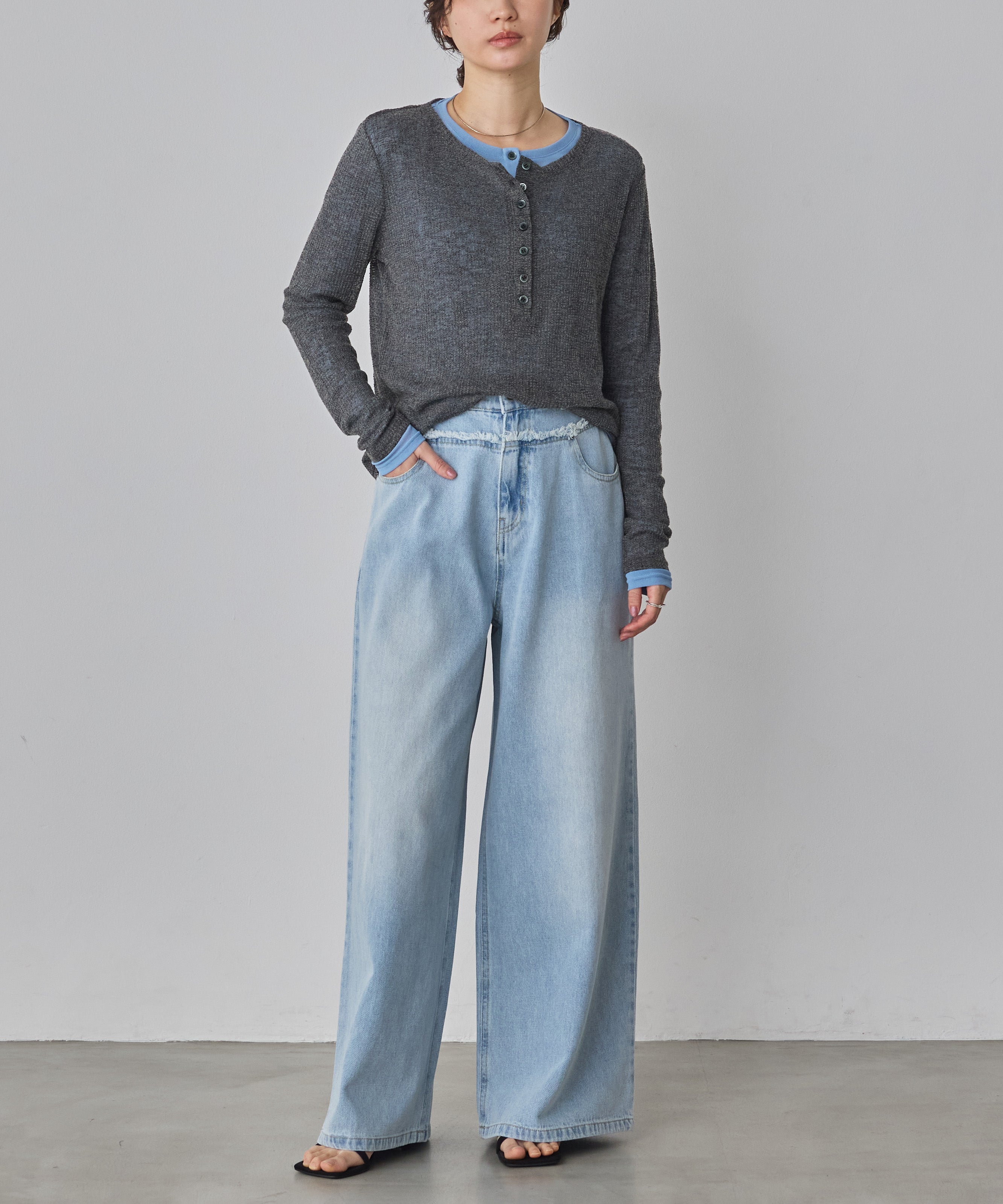 HENRY NECK LAYERED SHEER TOPS