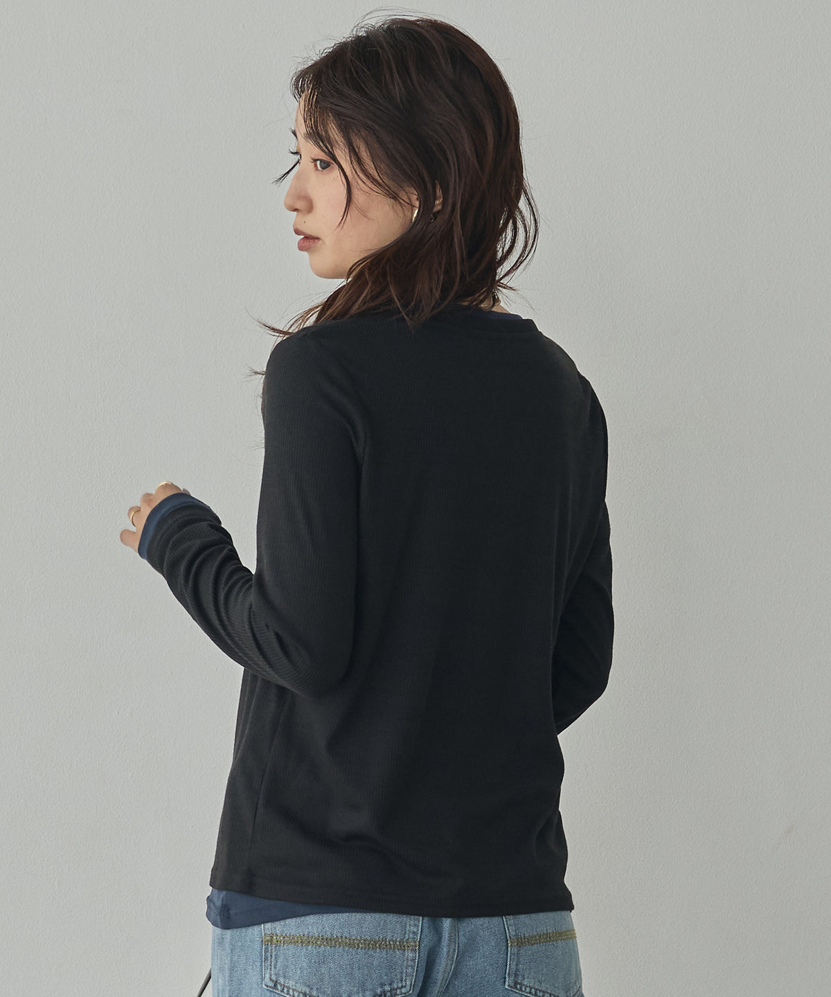 HENRY-NECK LAYERED TOPS