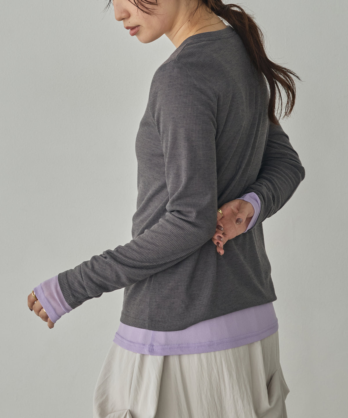 HENRY-NECK LAYERED TOPS
