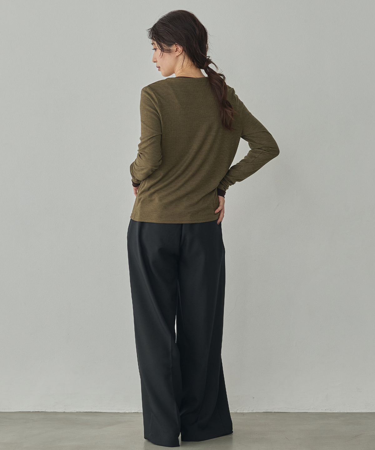 HENRY-NECK LAYERED TOPS